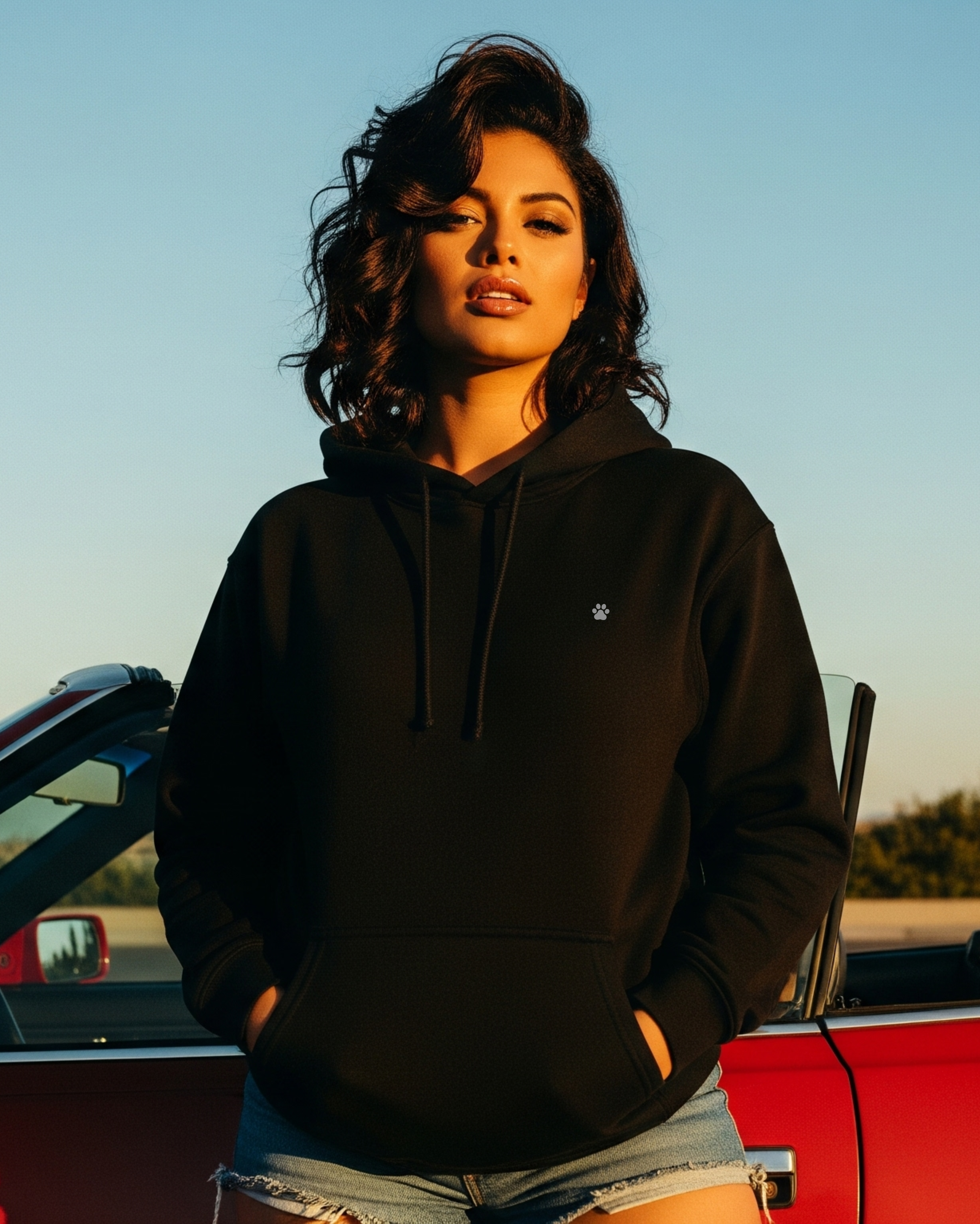 Analog Sunset Hoodie, female model view