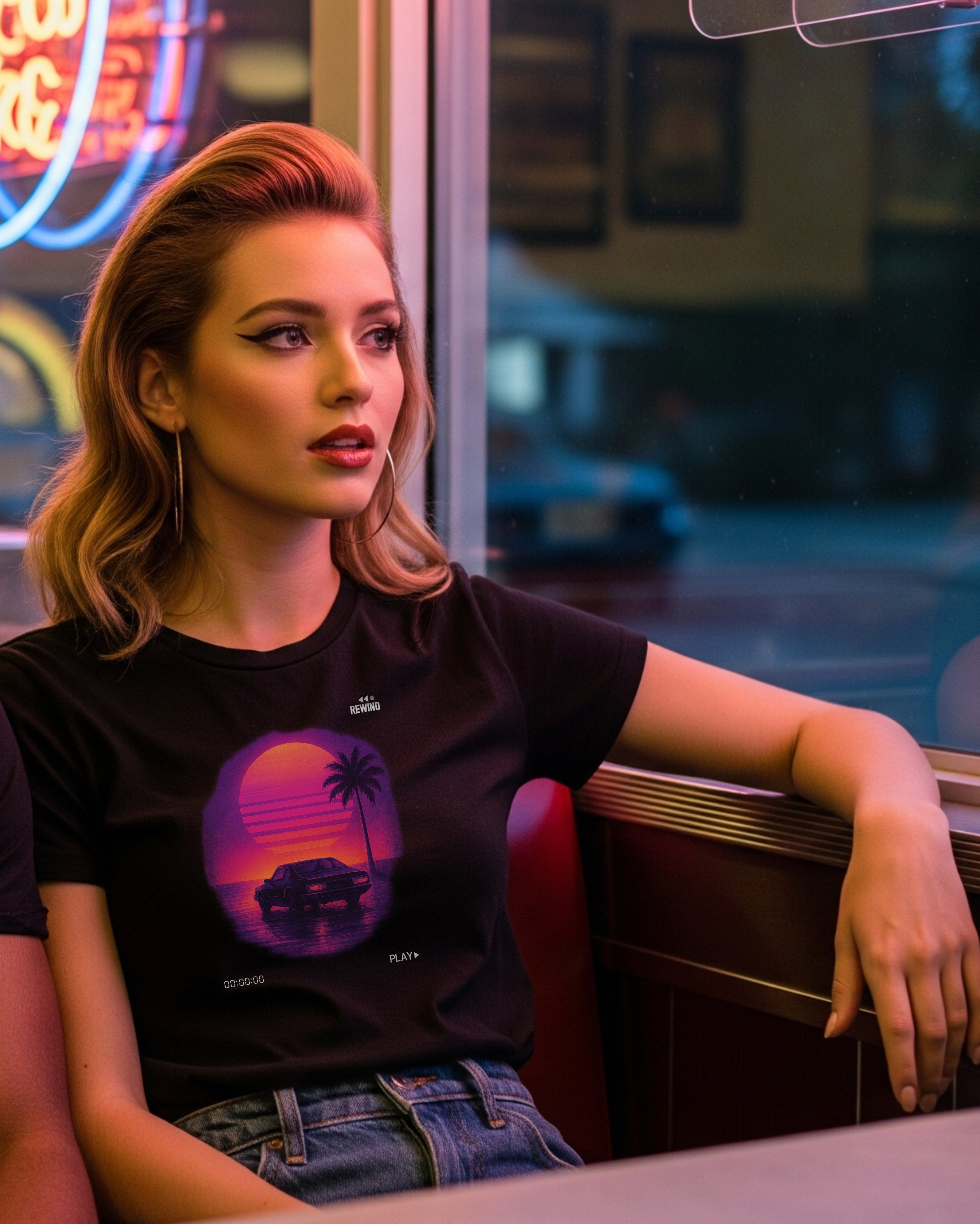 Analog Sunset Tee, female model view