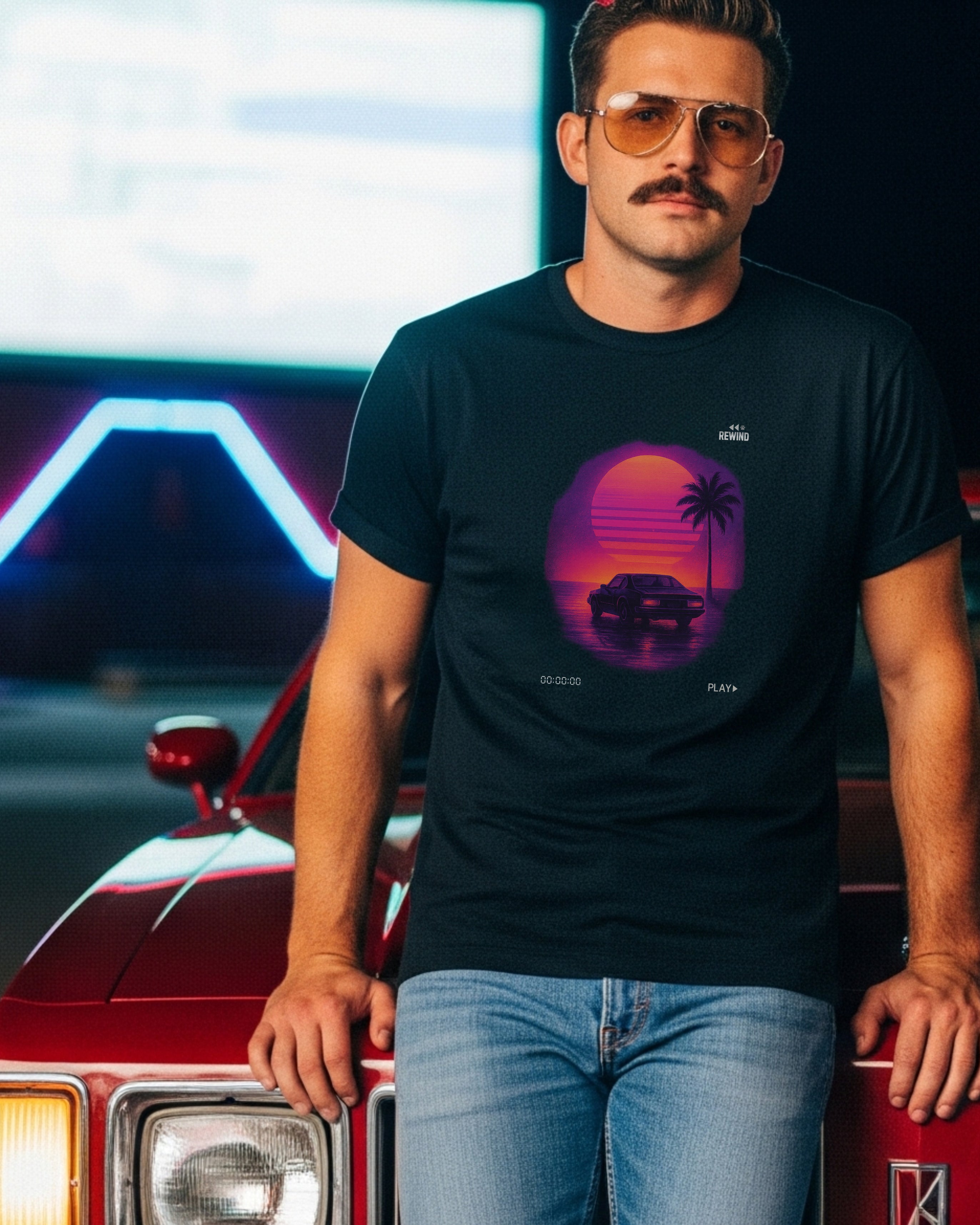 Analog Sunset Tee, male model view