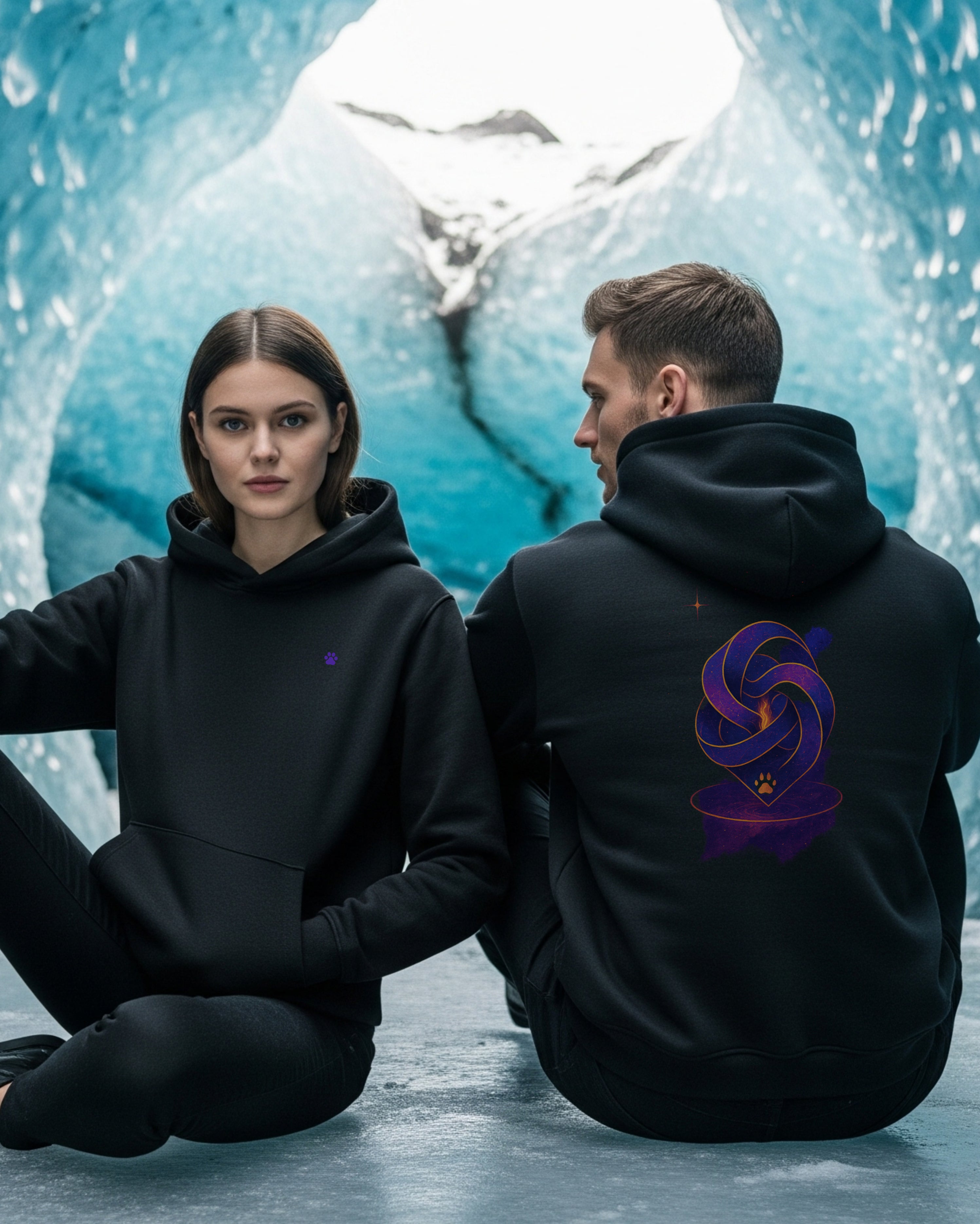 Ascension Hoodie, female and male models view