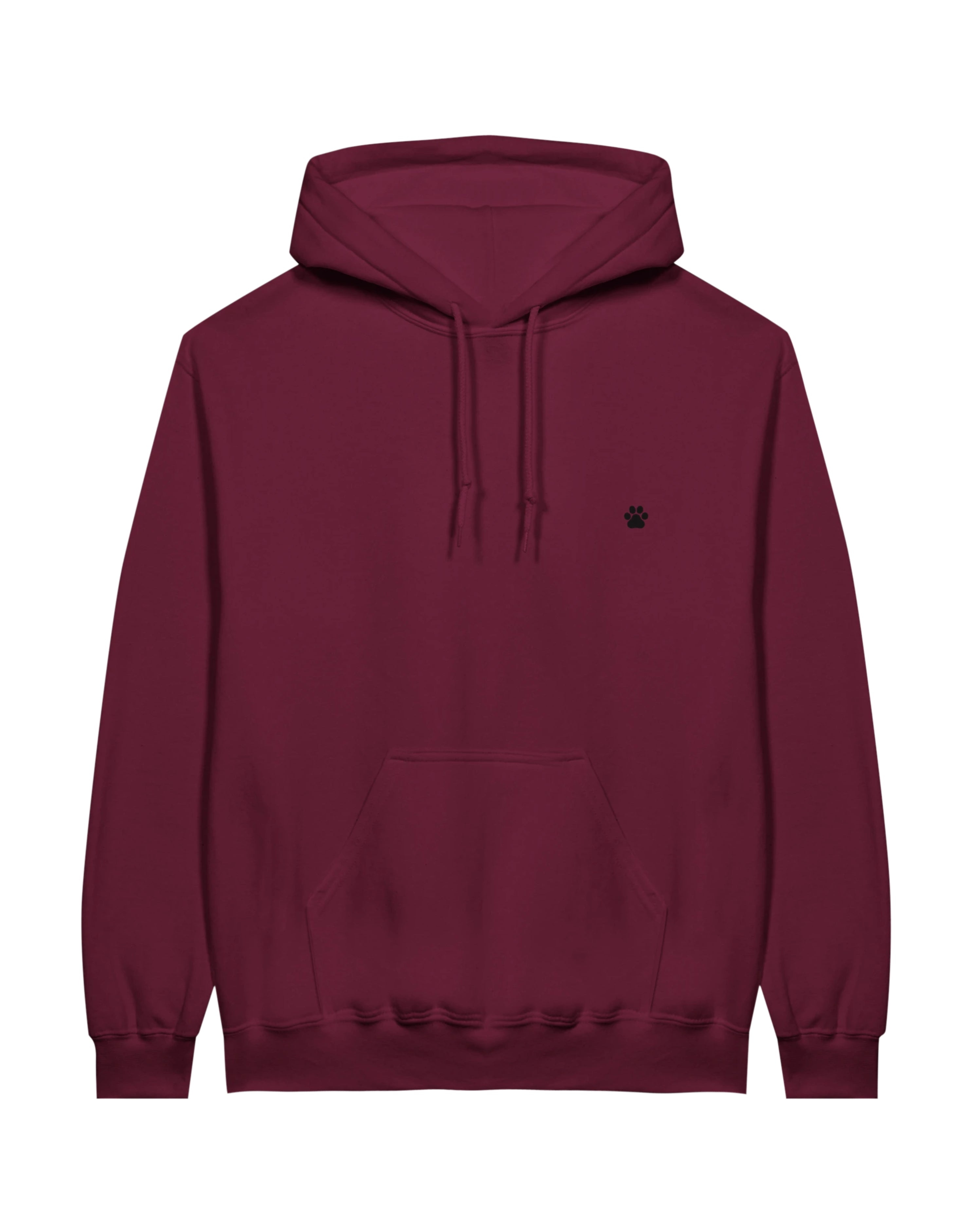 Black PAW Hoodie, chestnut front view