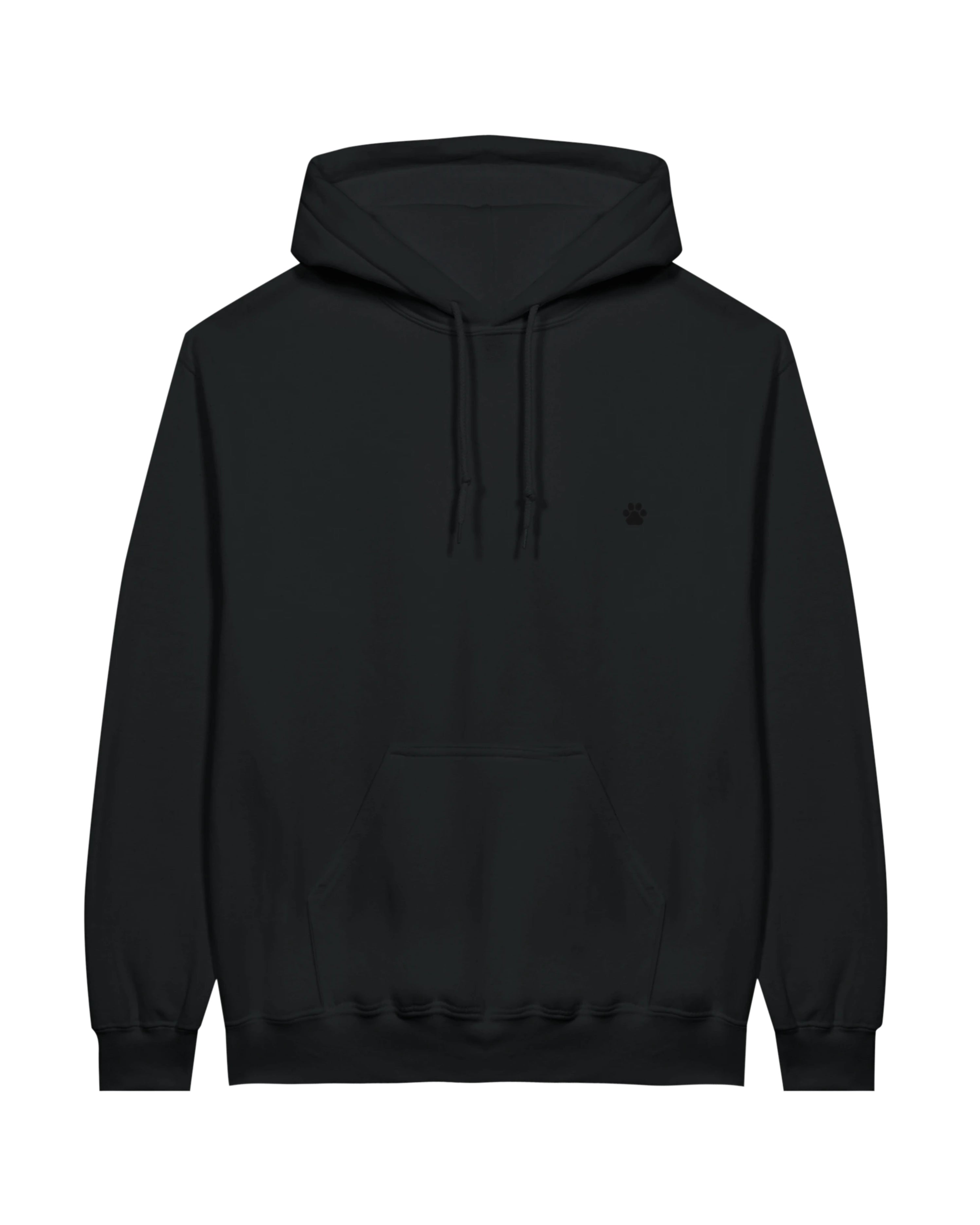 Black PAW Hoodie, front view