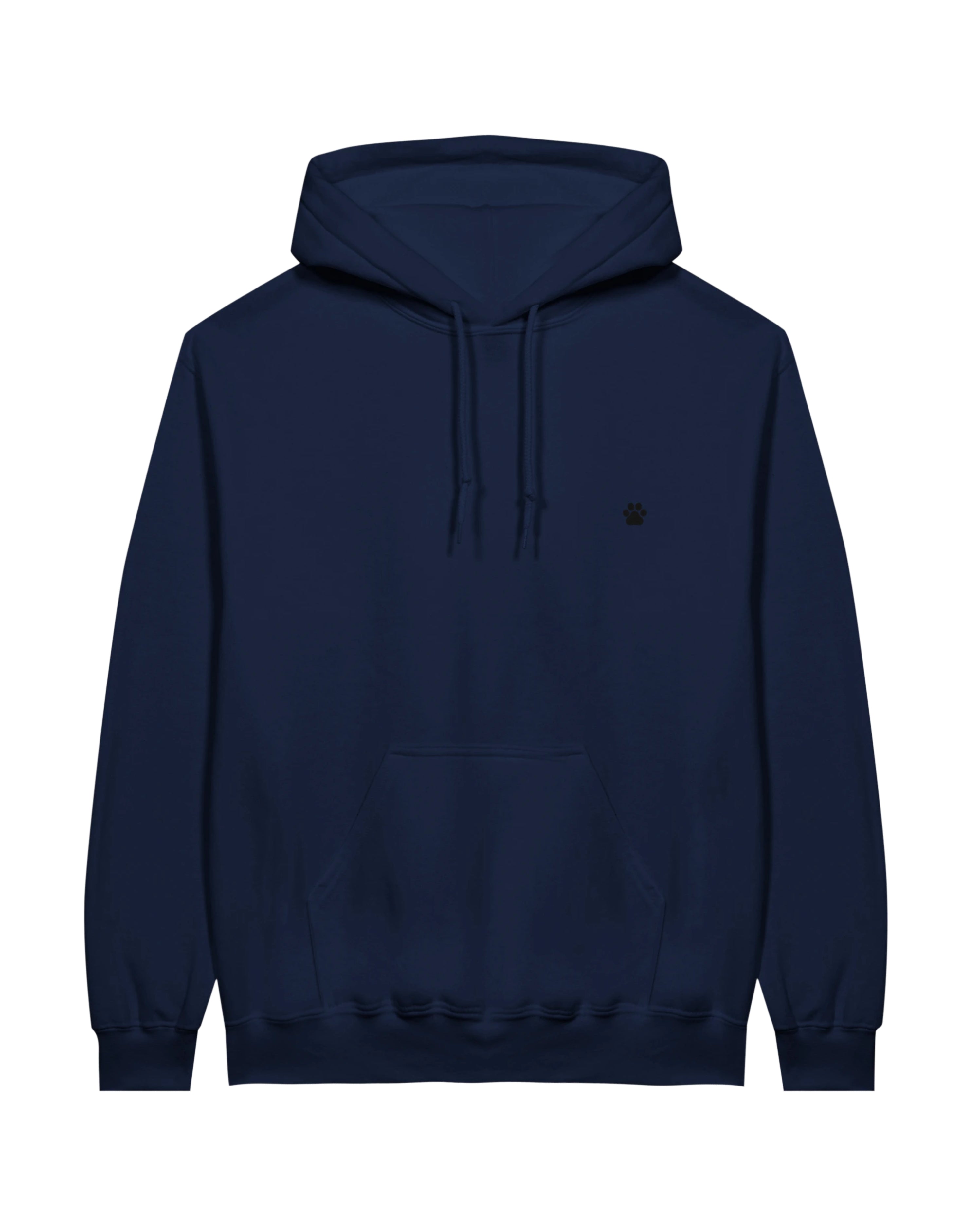 Black PAW Hoodie, navy front view