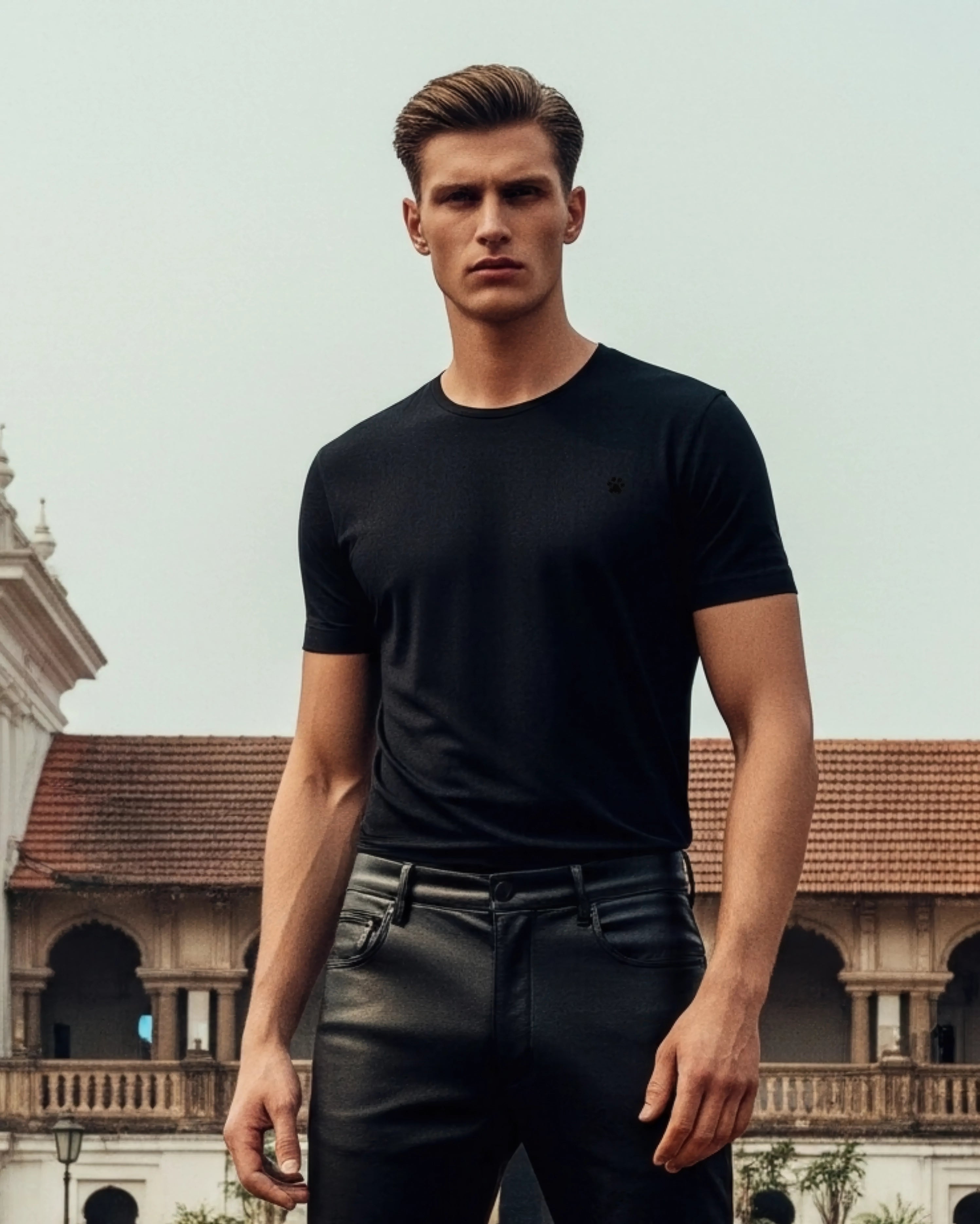 Black PAW Tee, male model view