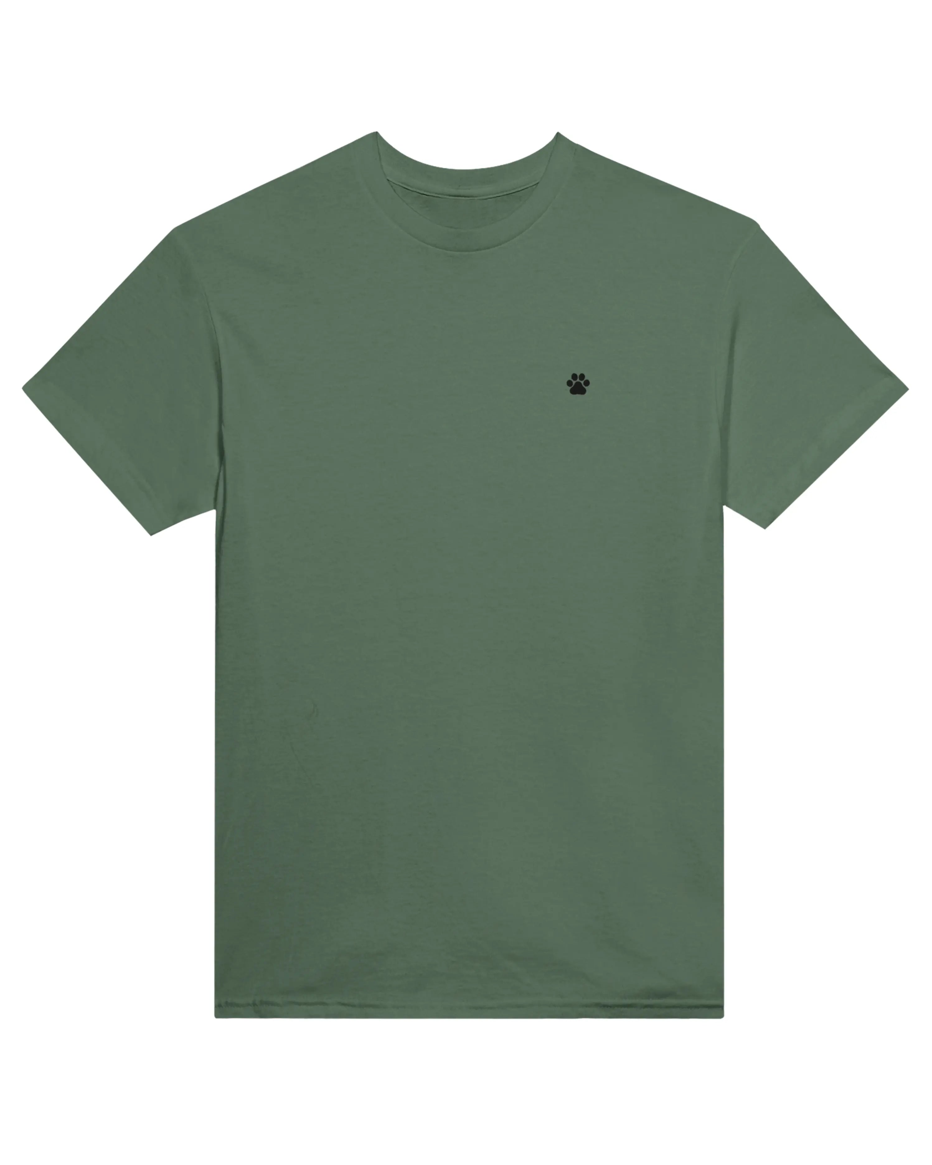 Black PAW Tee, military green front view