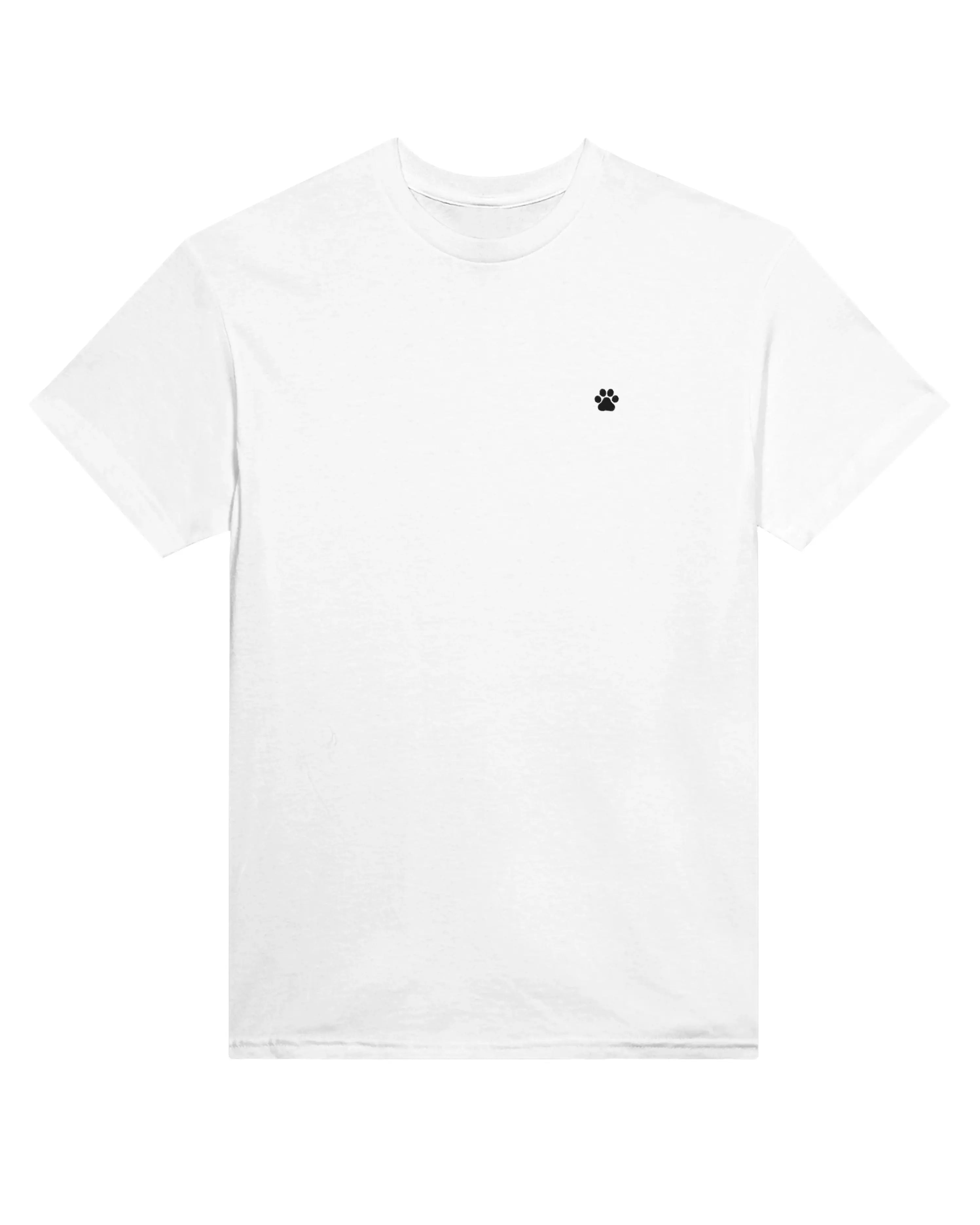 Black PAW Tee, white front view