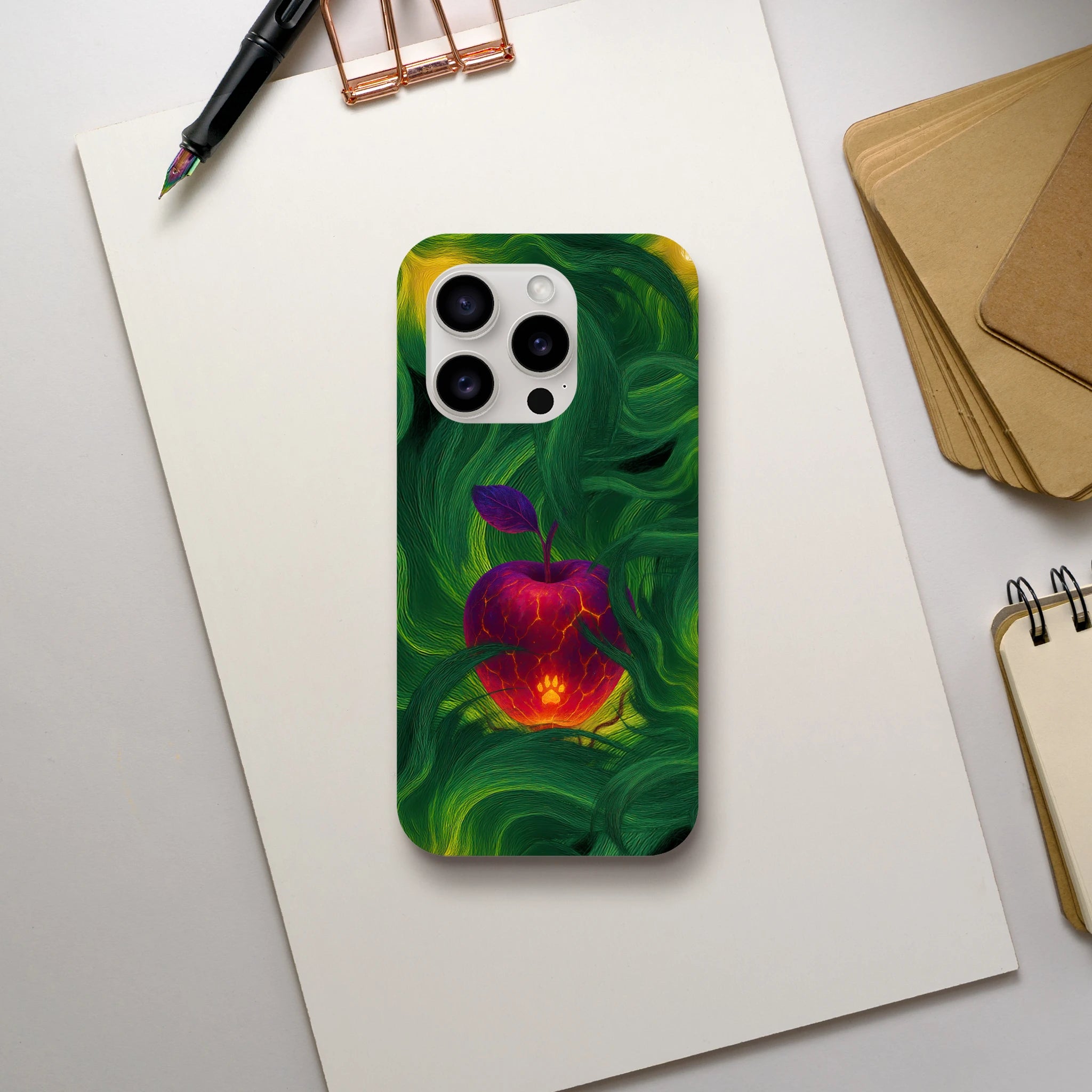 Forbidden Fruit iPhone Hard Case, iPhone 15 Pro back view