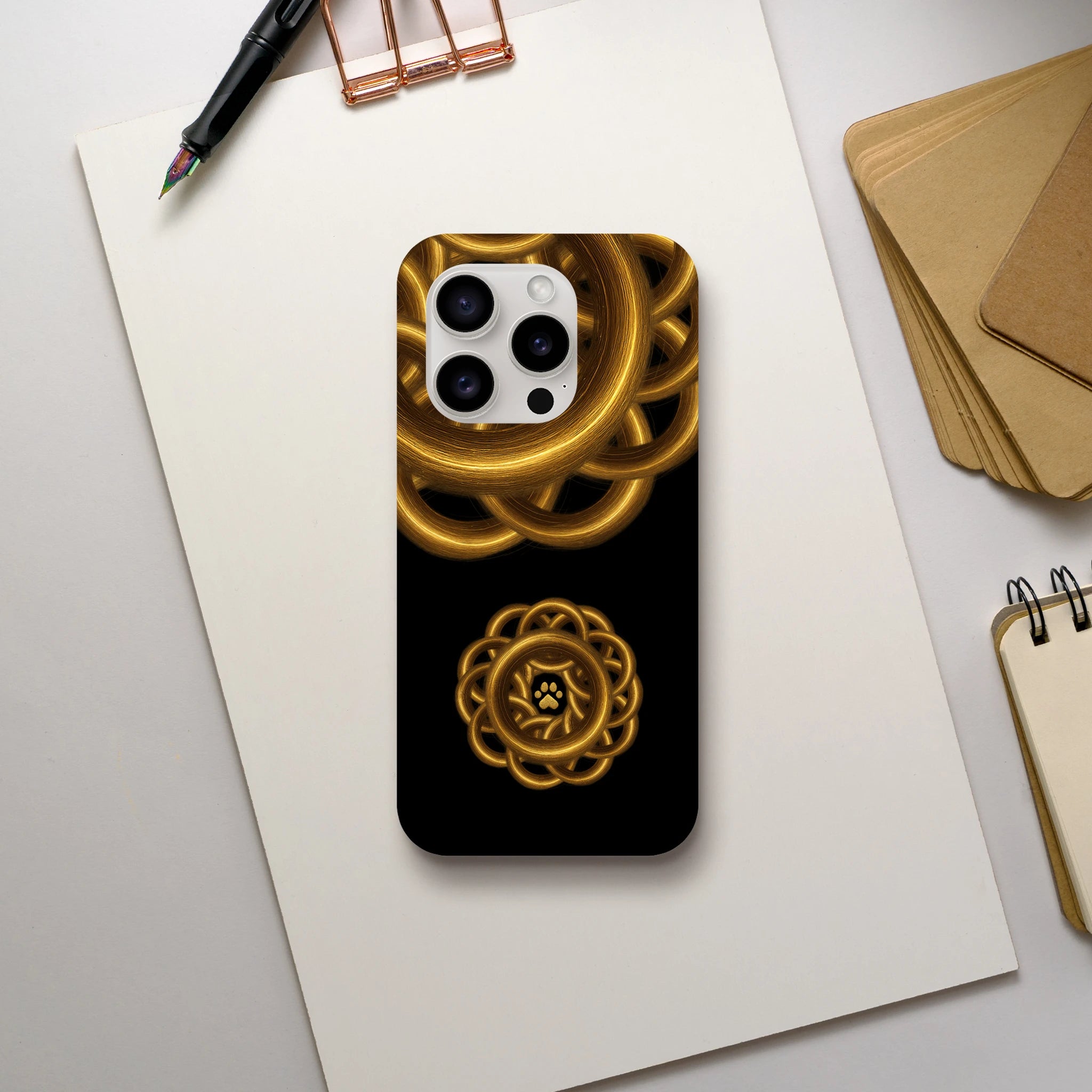 Golden Halo iPhone Hard Case, iPhone 15 Pro back view