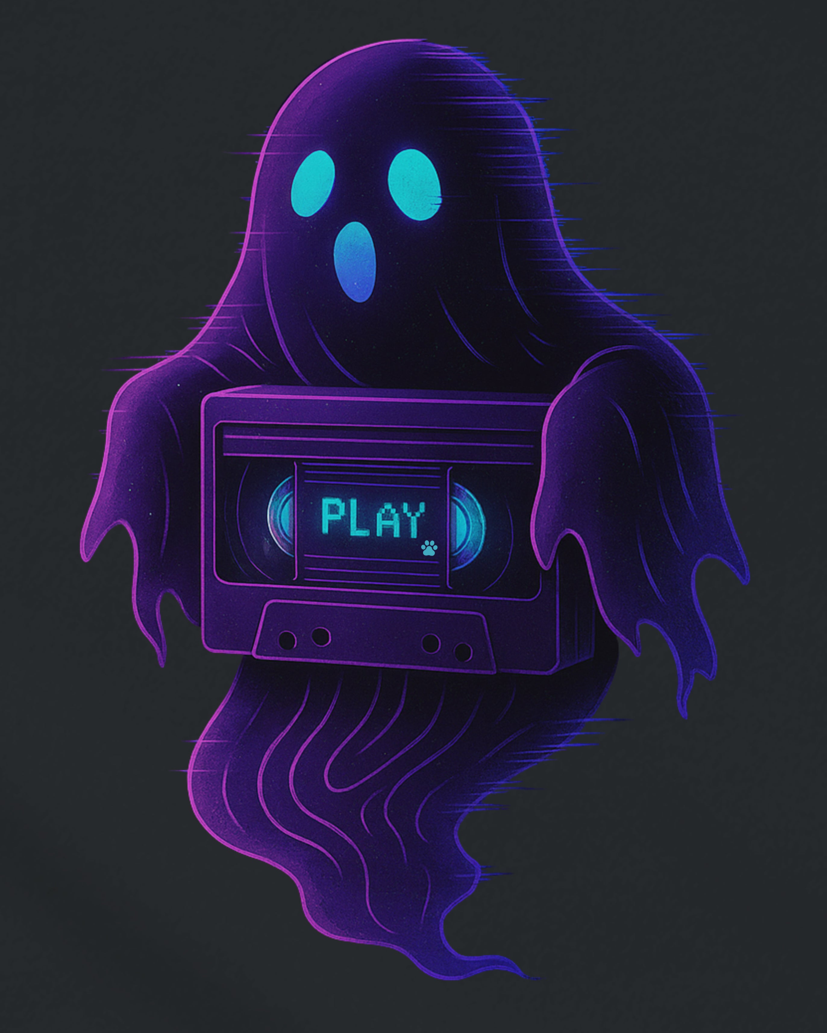 Halloween Ghost Hoodie, design close-up view