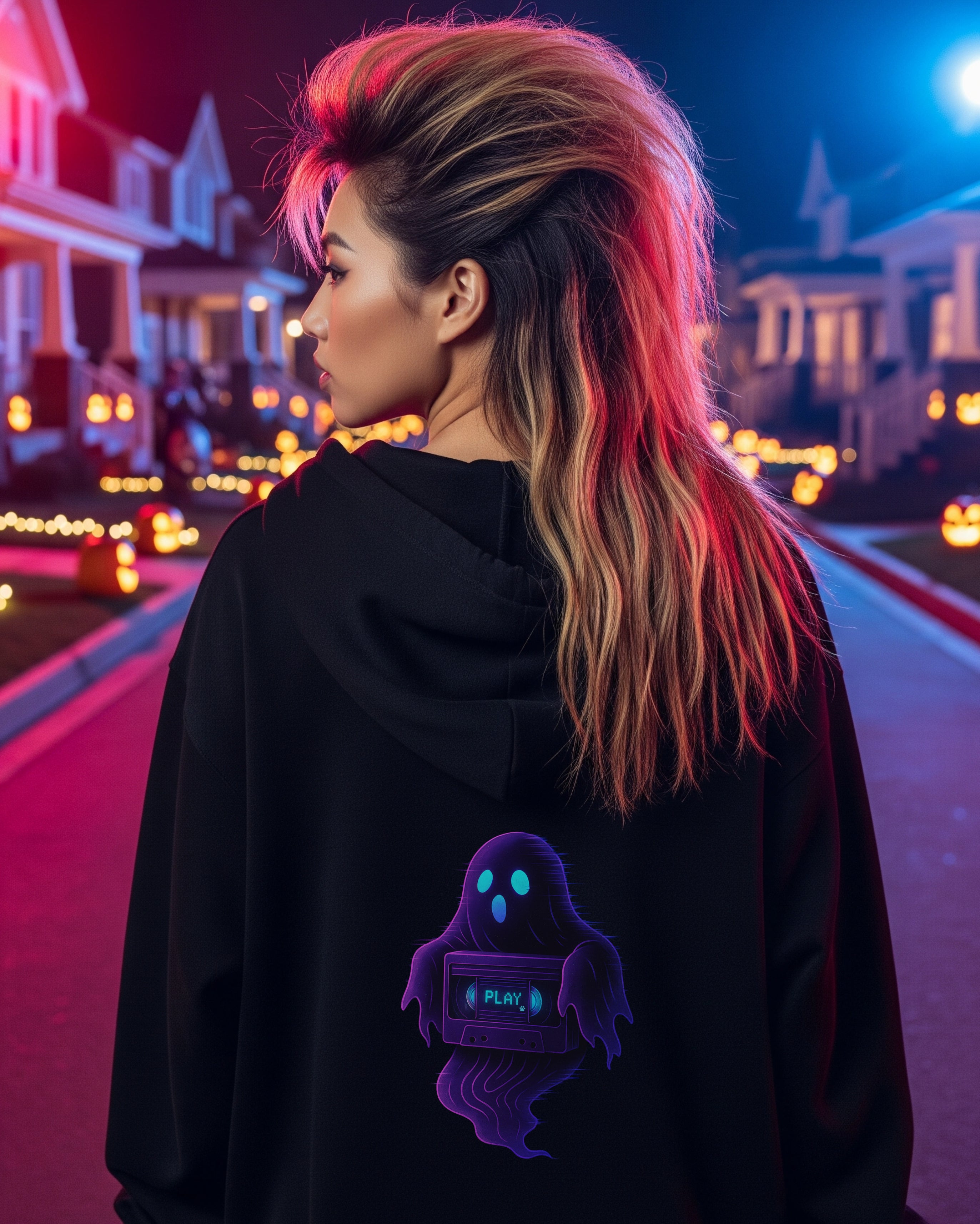 Halloween Ghost Hoodie, male model view