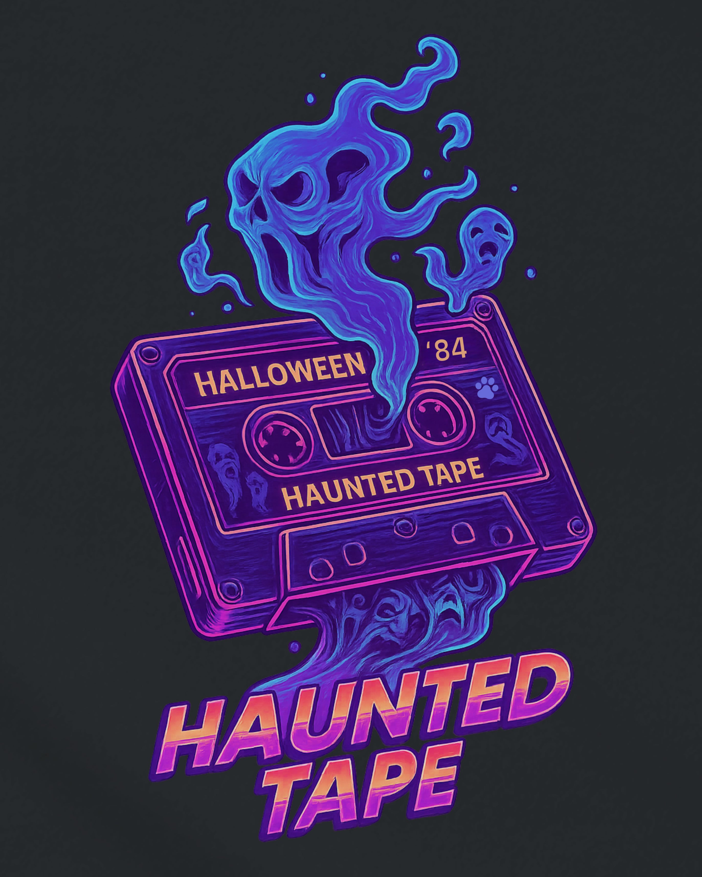 Halloween Mix 80's Tee, design close-up view