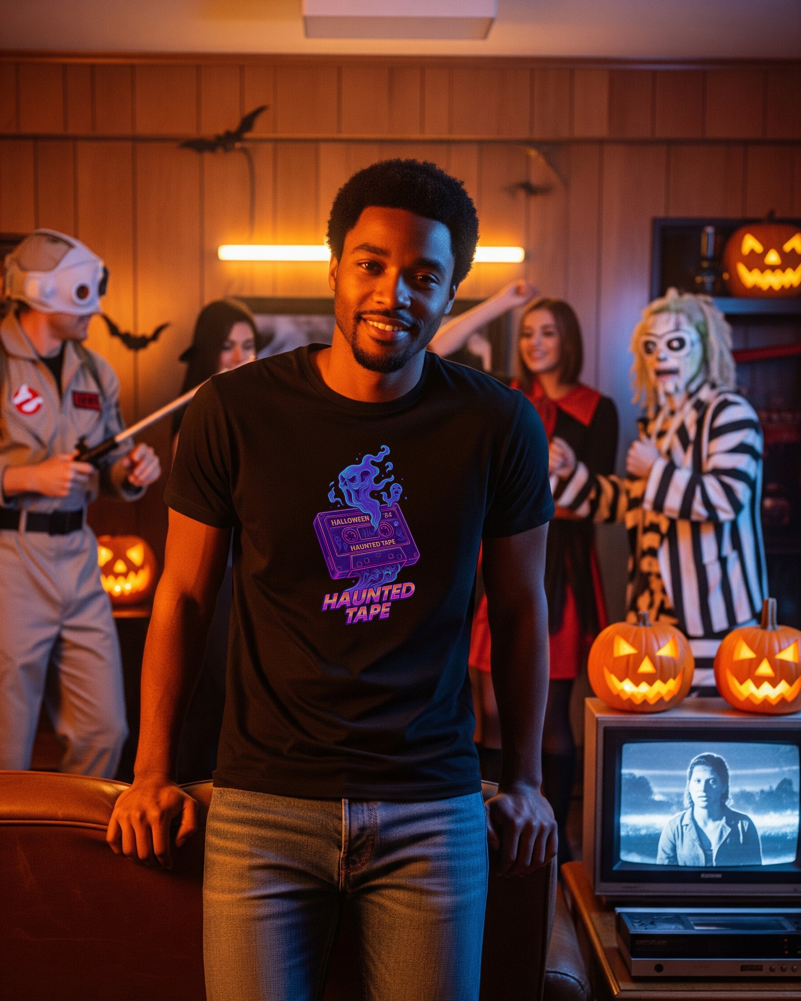 Halloween Mix 80's Tee, male model view