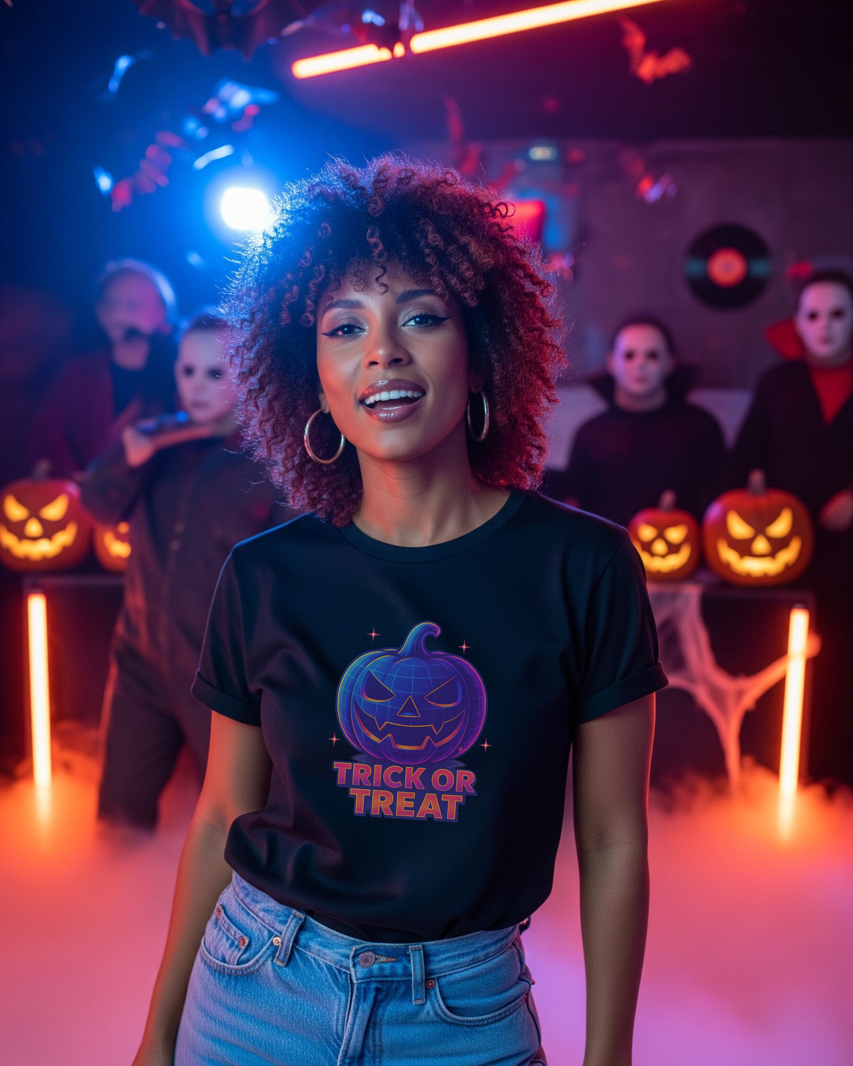Halloween Pumpkin Tee, female model view