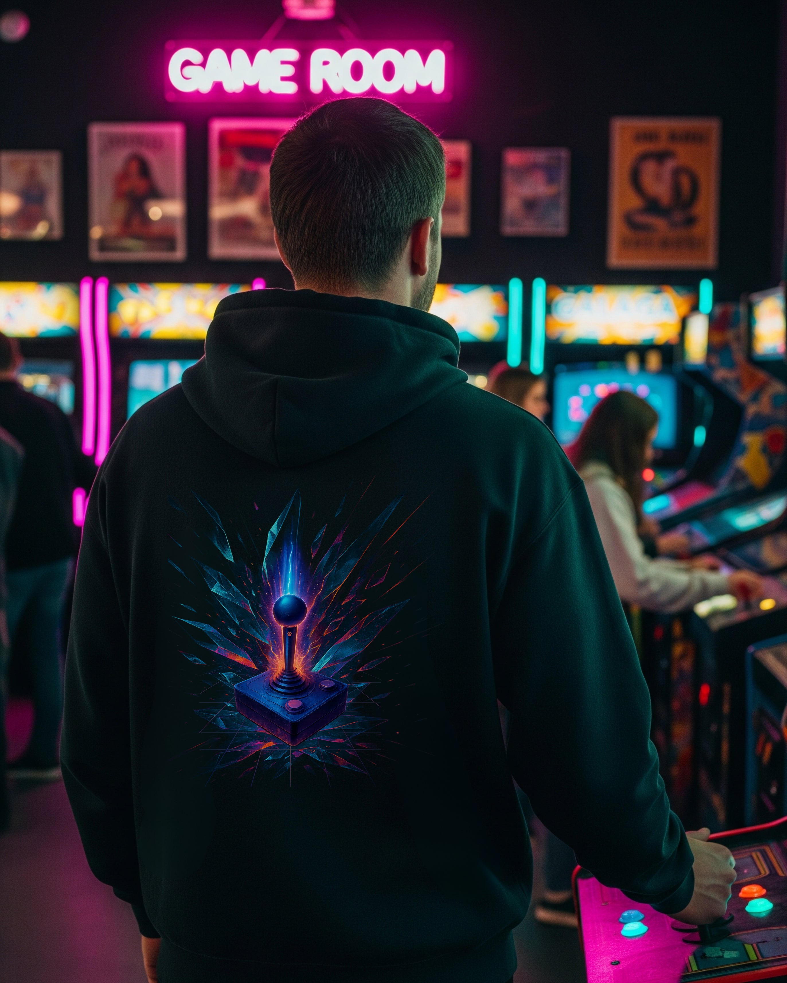 Joystick Hero Hoodie, male model view
