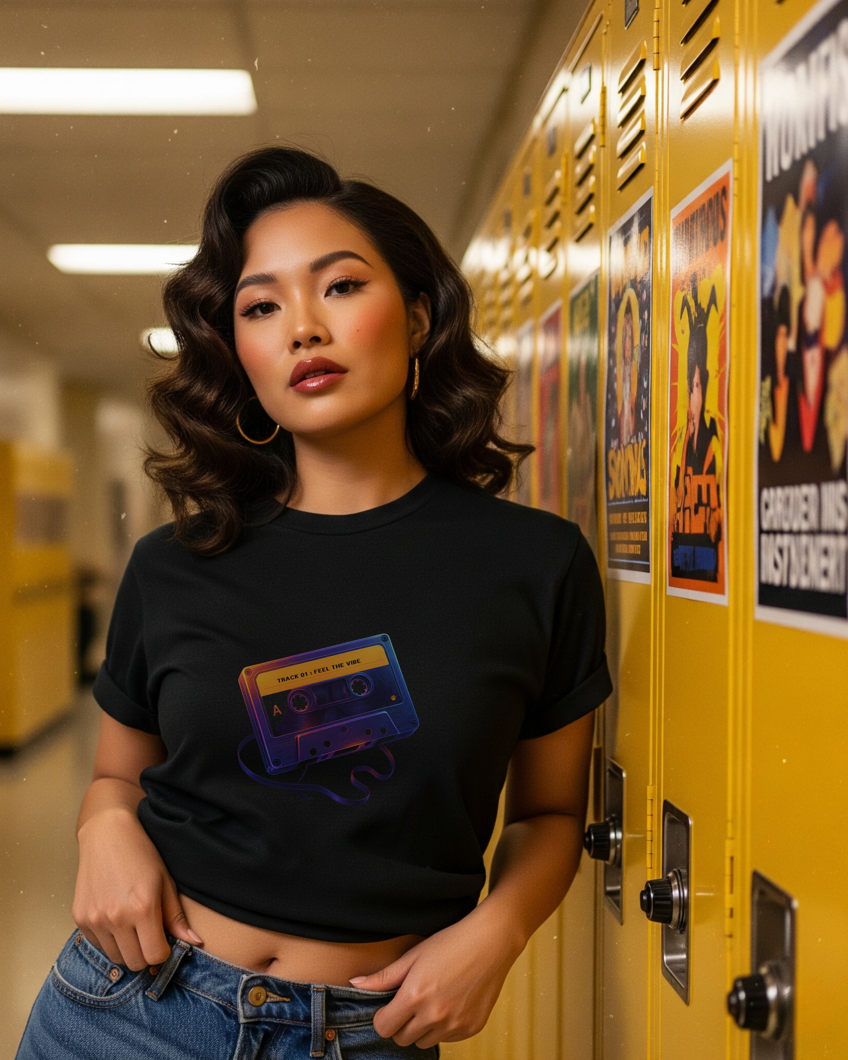Mixtape Memory Tee, female model view