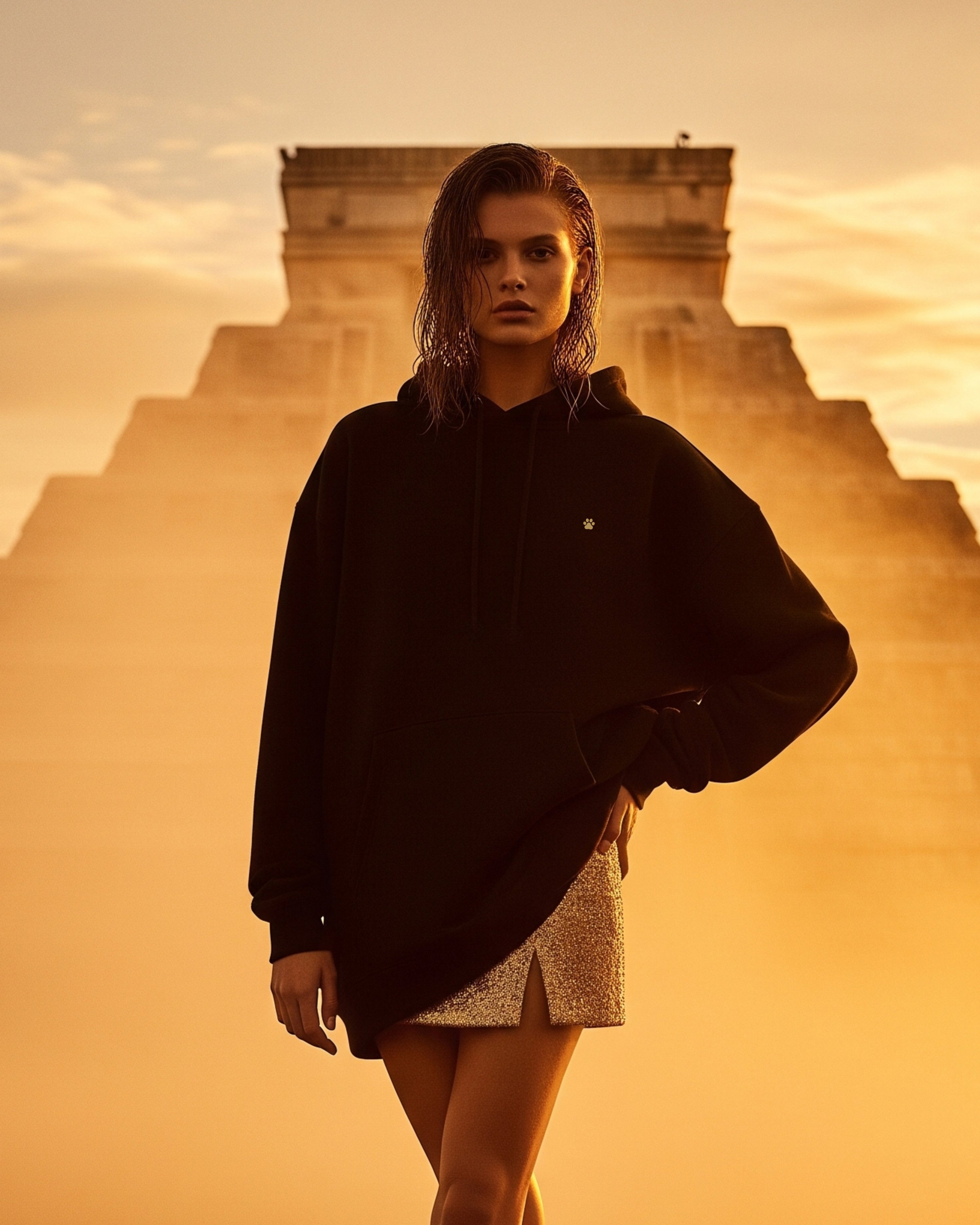 Monolith Hoodie, female model view