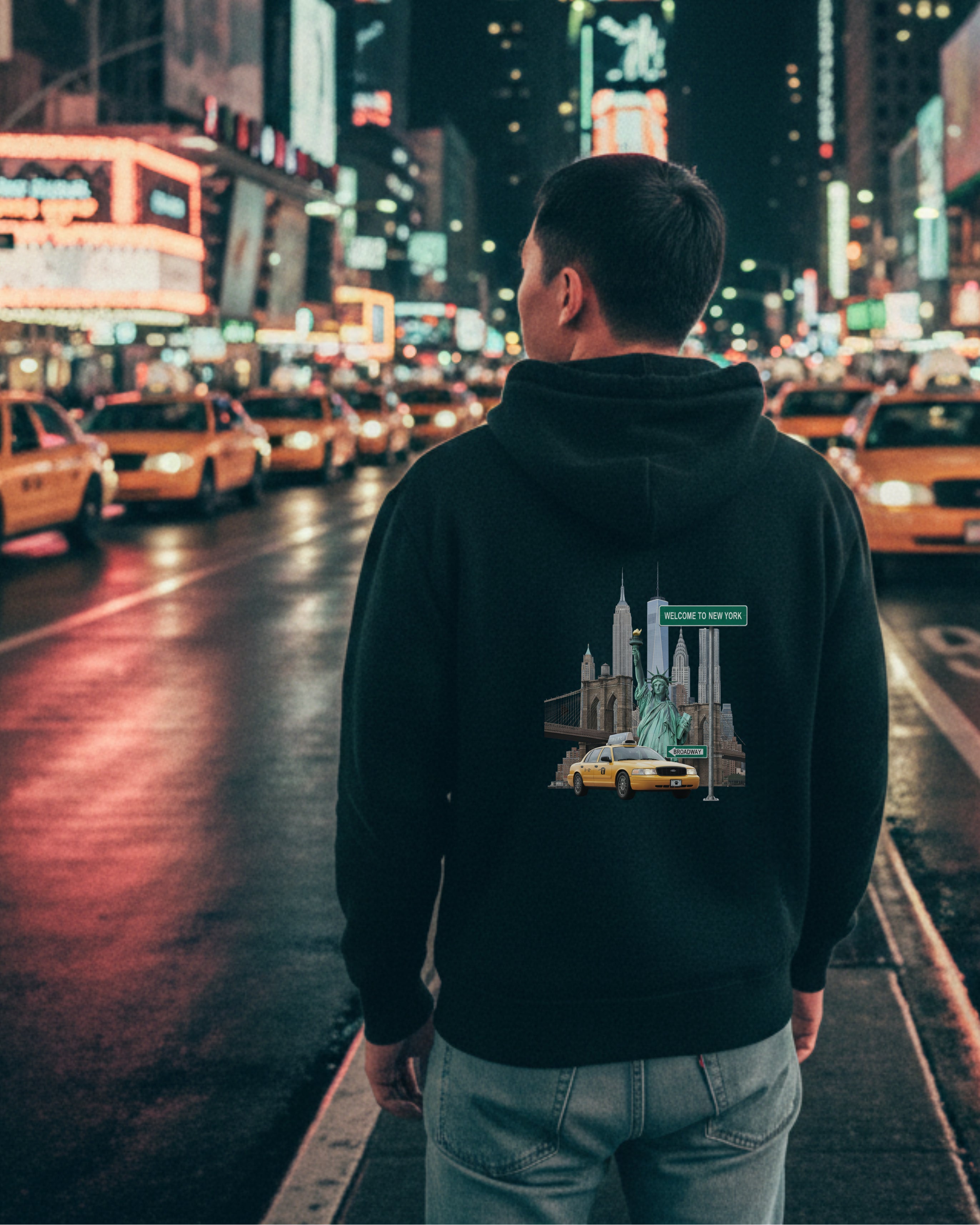 New York City Iconic View Hoodie, male model view