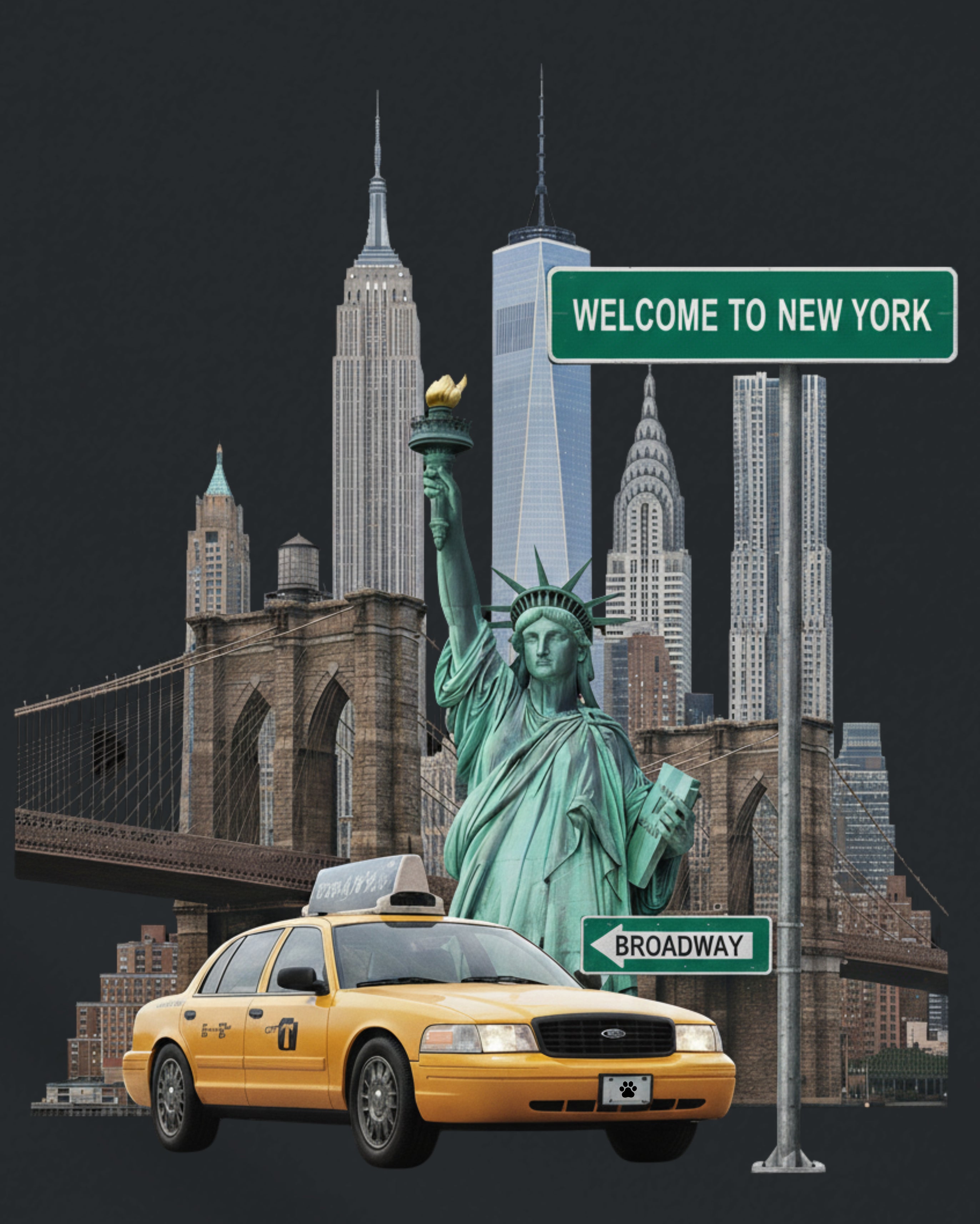 New York City Iconic View Tee, design close-up view