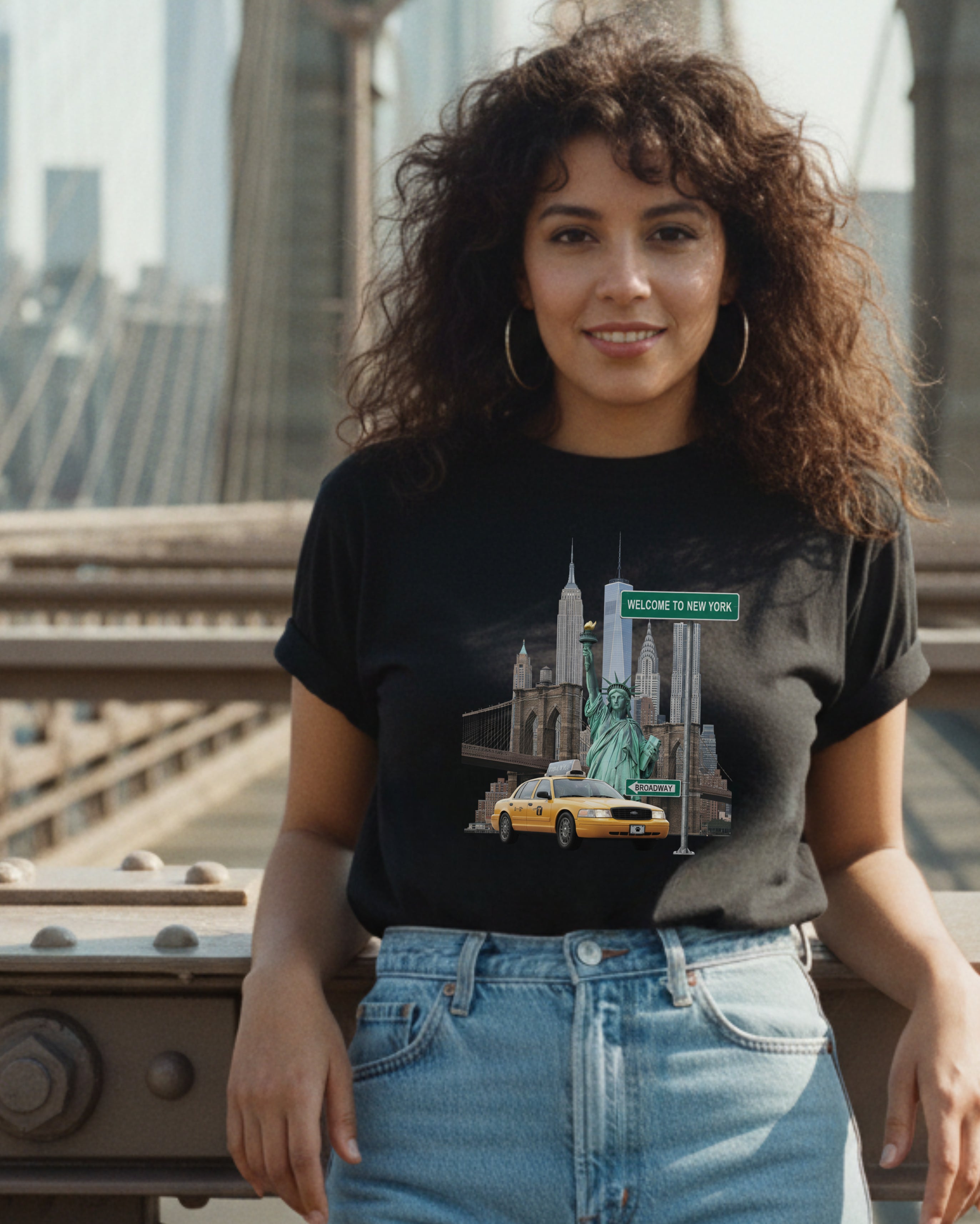 New York City Iconic View Tee, female model view