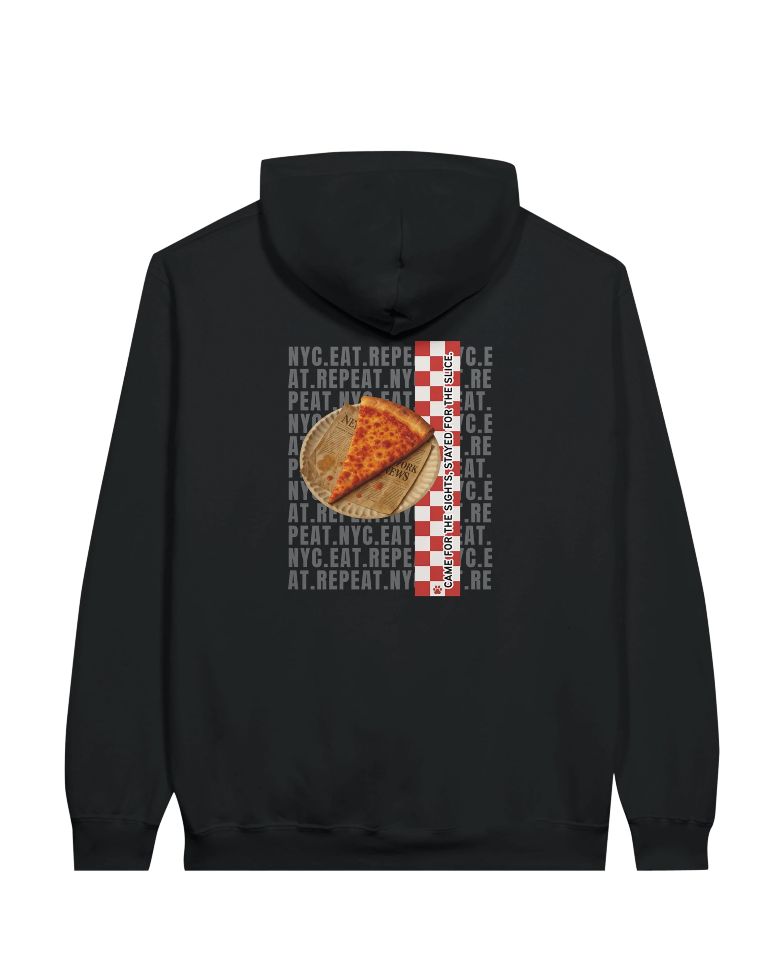 New York City Pizza Slice Hoodie, back view