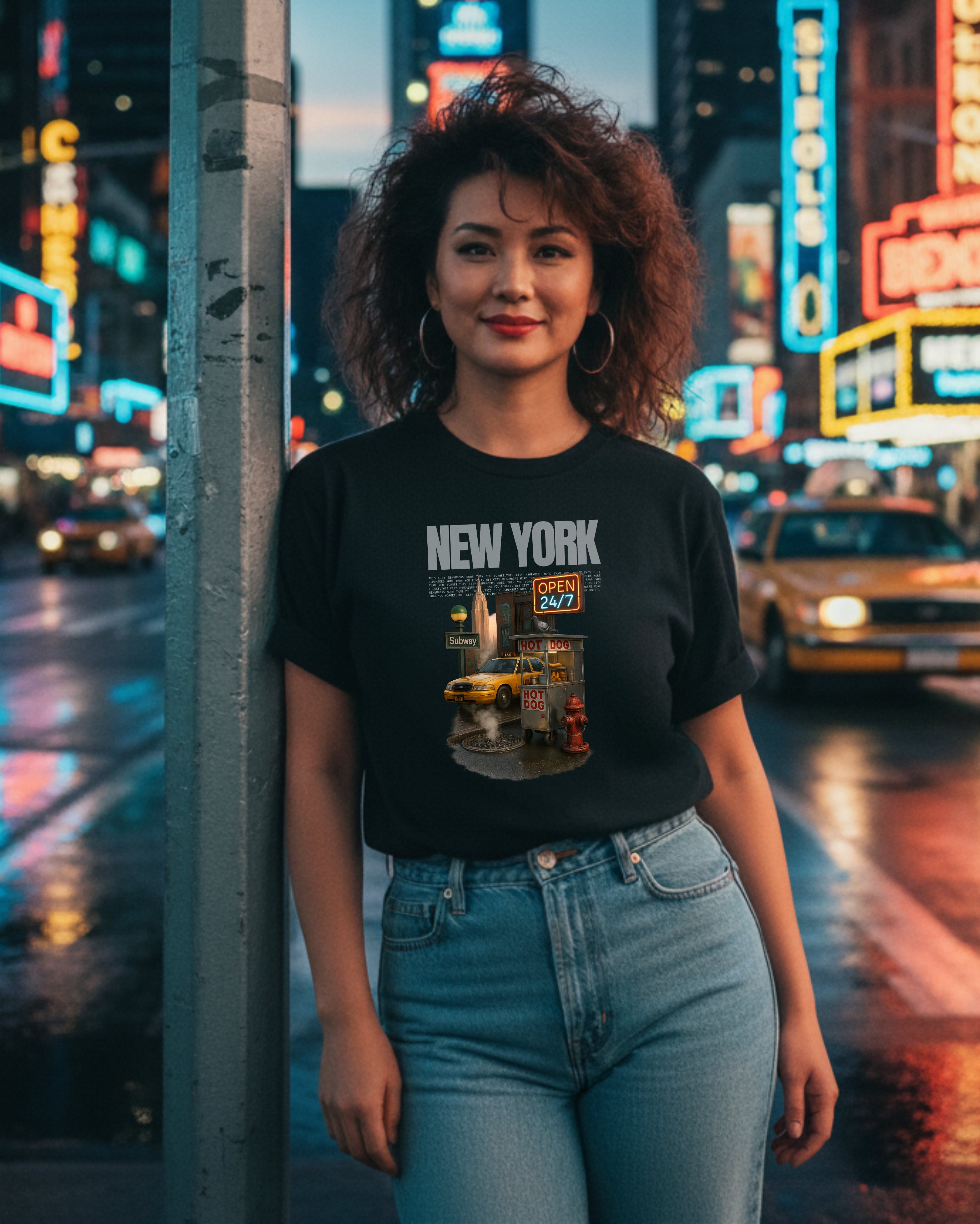 New York City Urban Vibe Tee, female model view