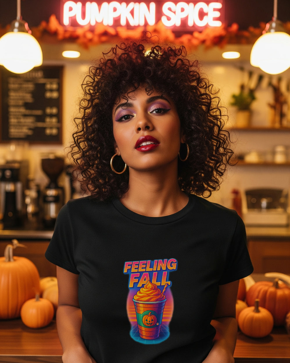Pumpkin Spice Season Tee, female model view