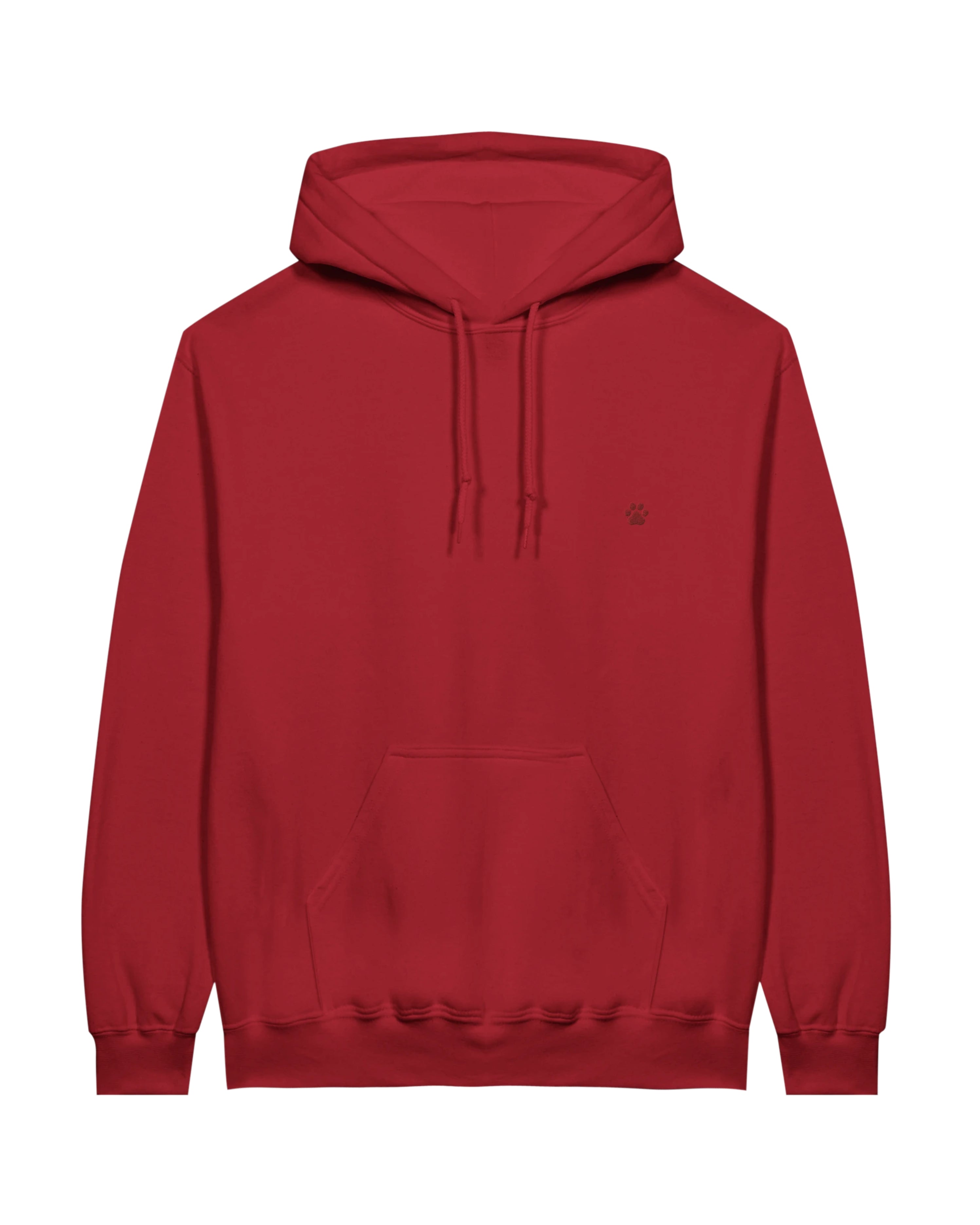 Red PAW Hoodie, front view