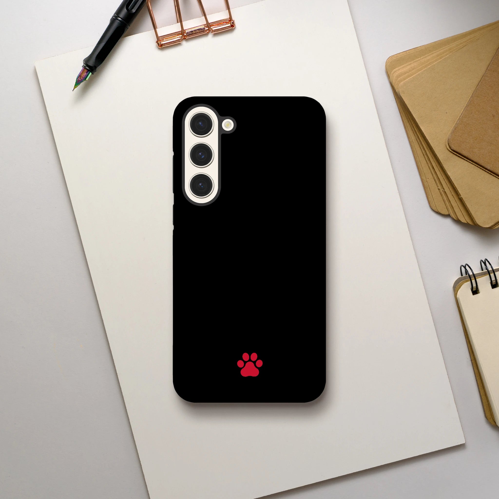 Red PAW Samsung Hard Case, Galaxy S23 Plus back view
