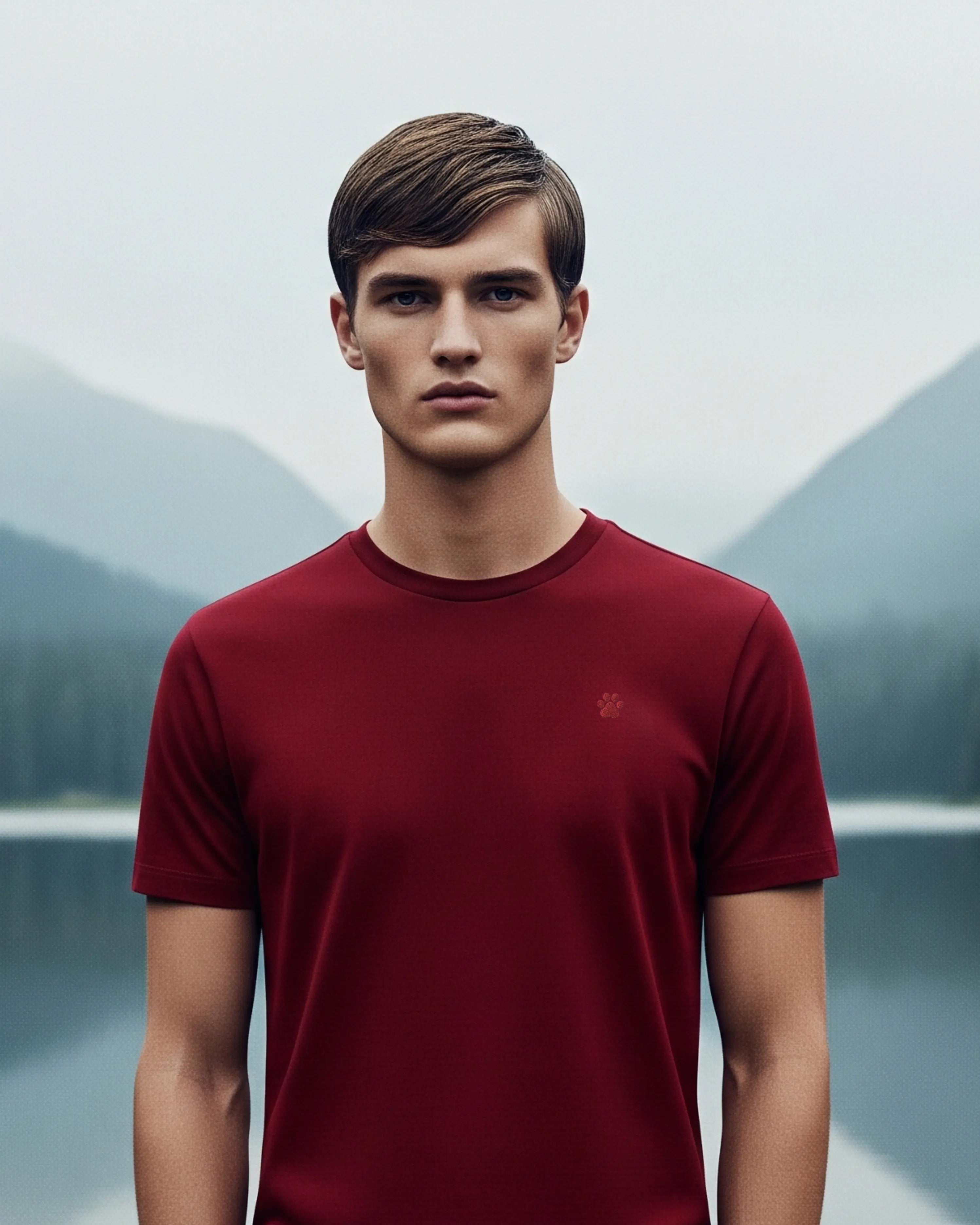 Red PAW Tee, male model view