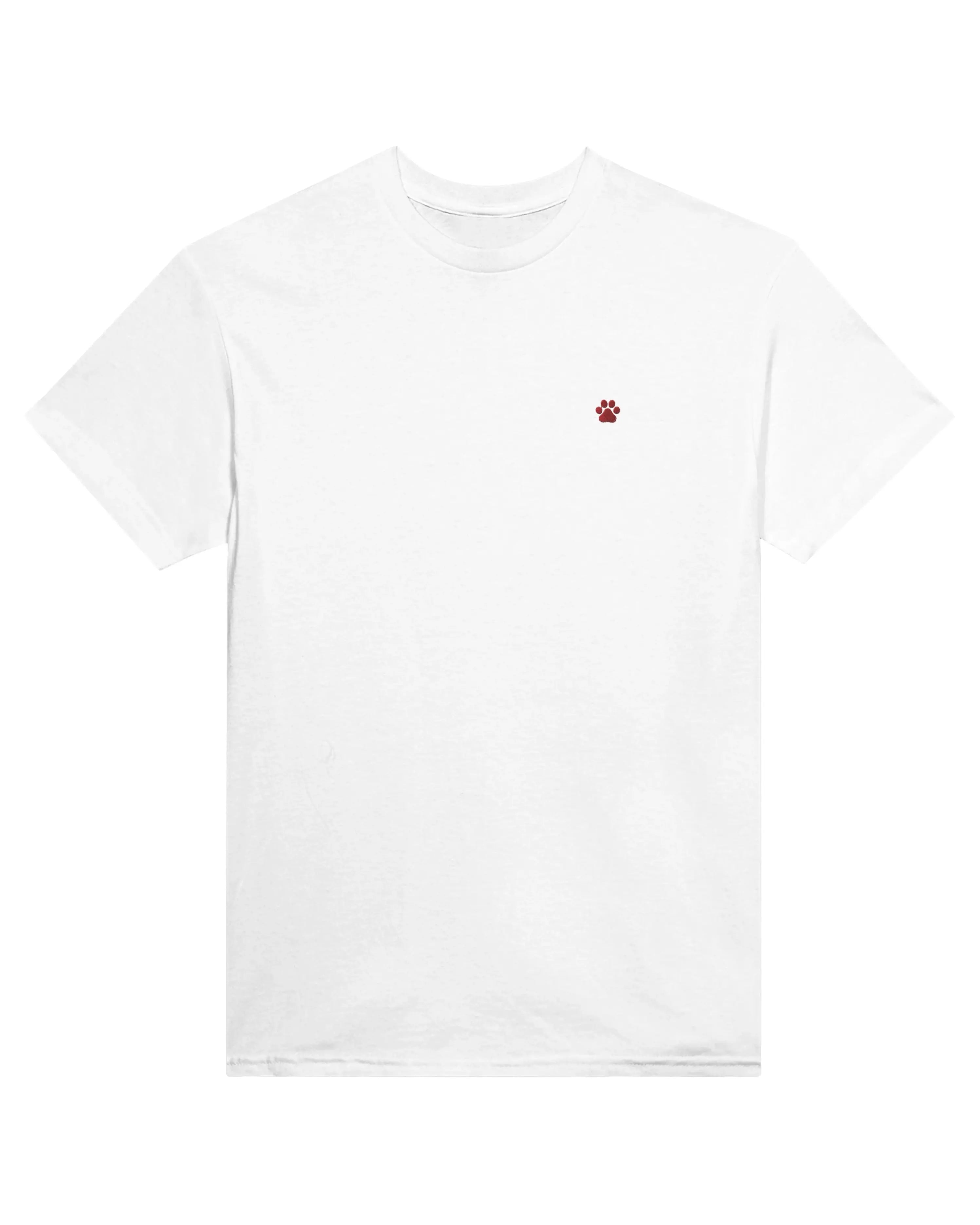 Red PAW Tee, white front view