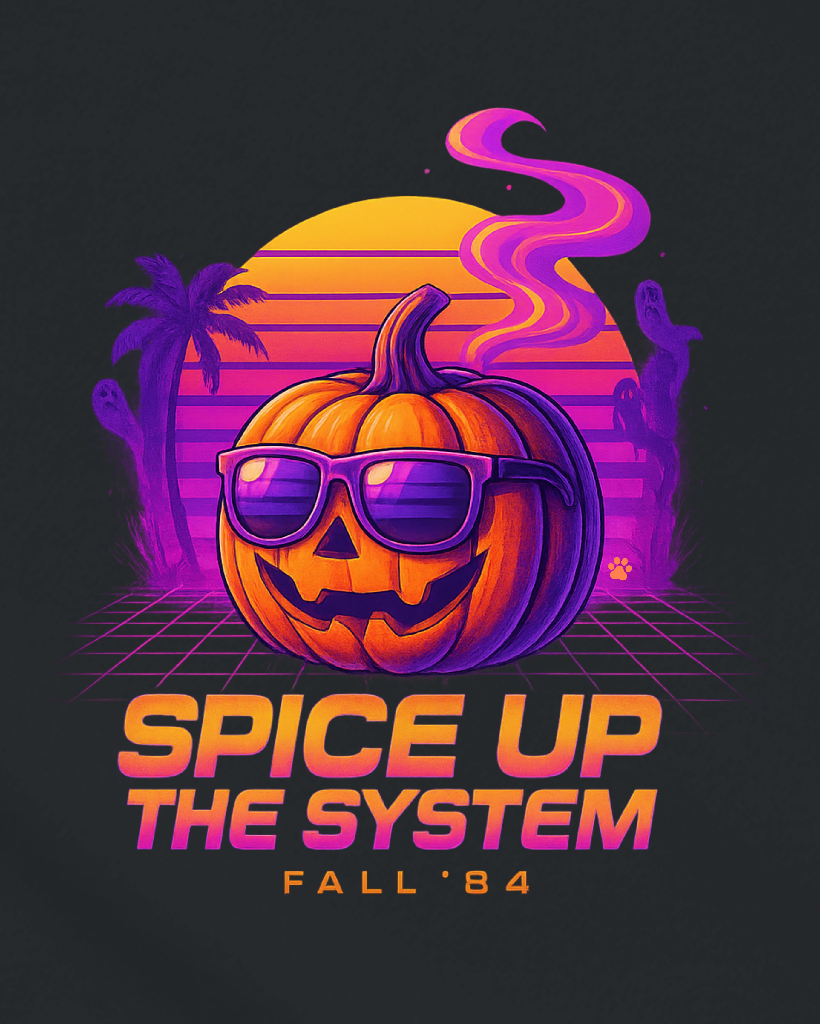 Retro Fall Hoodie, design close-up view