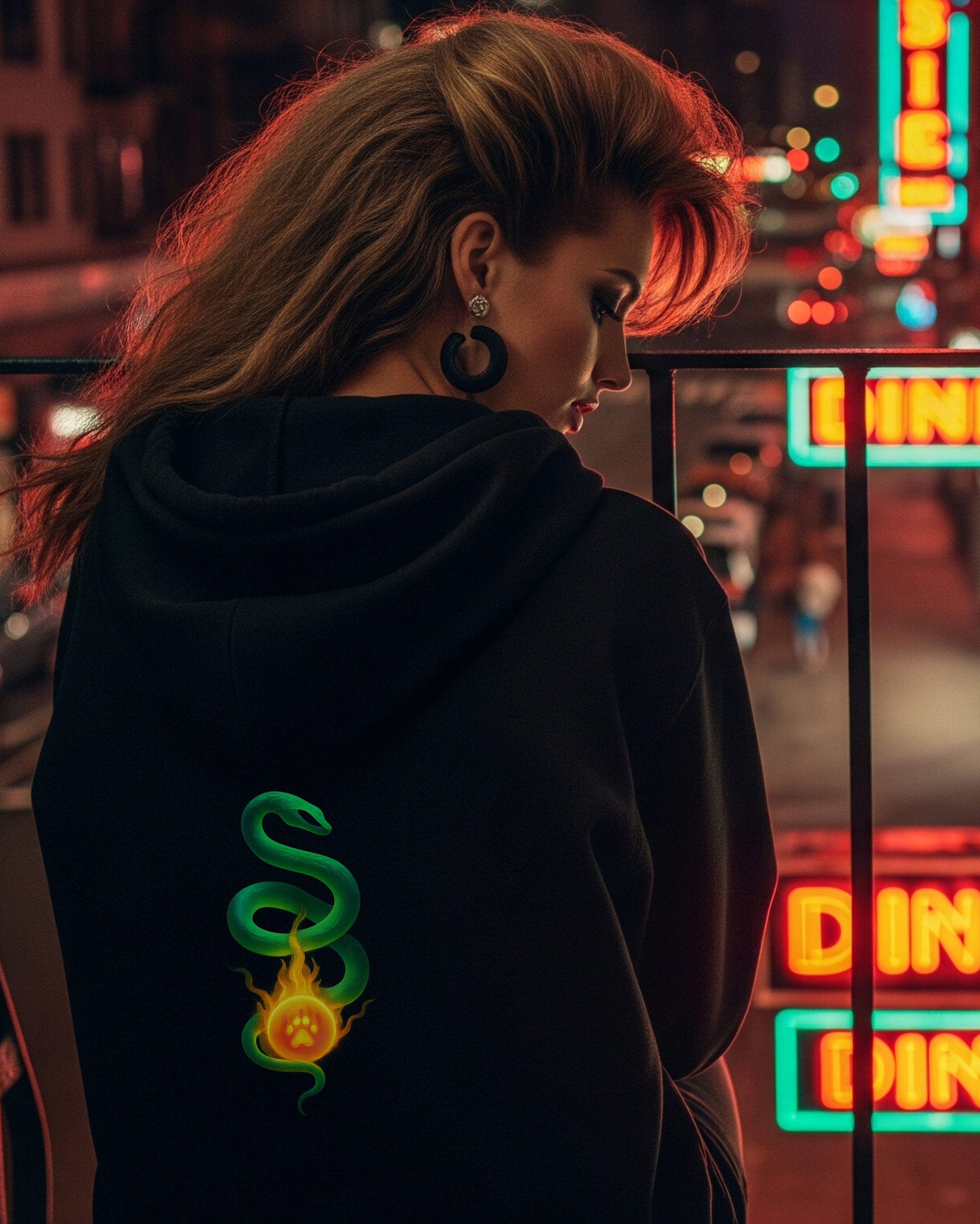 Serpent Light Hoodie, female model view