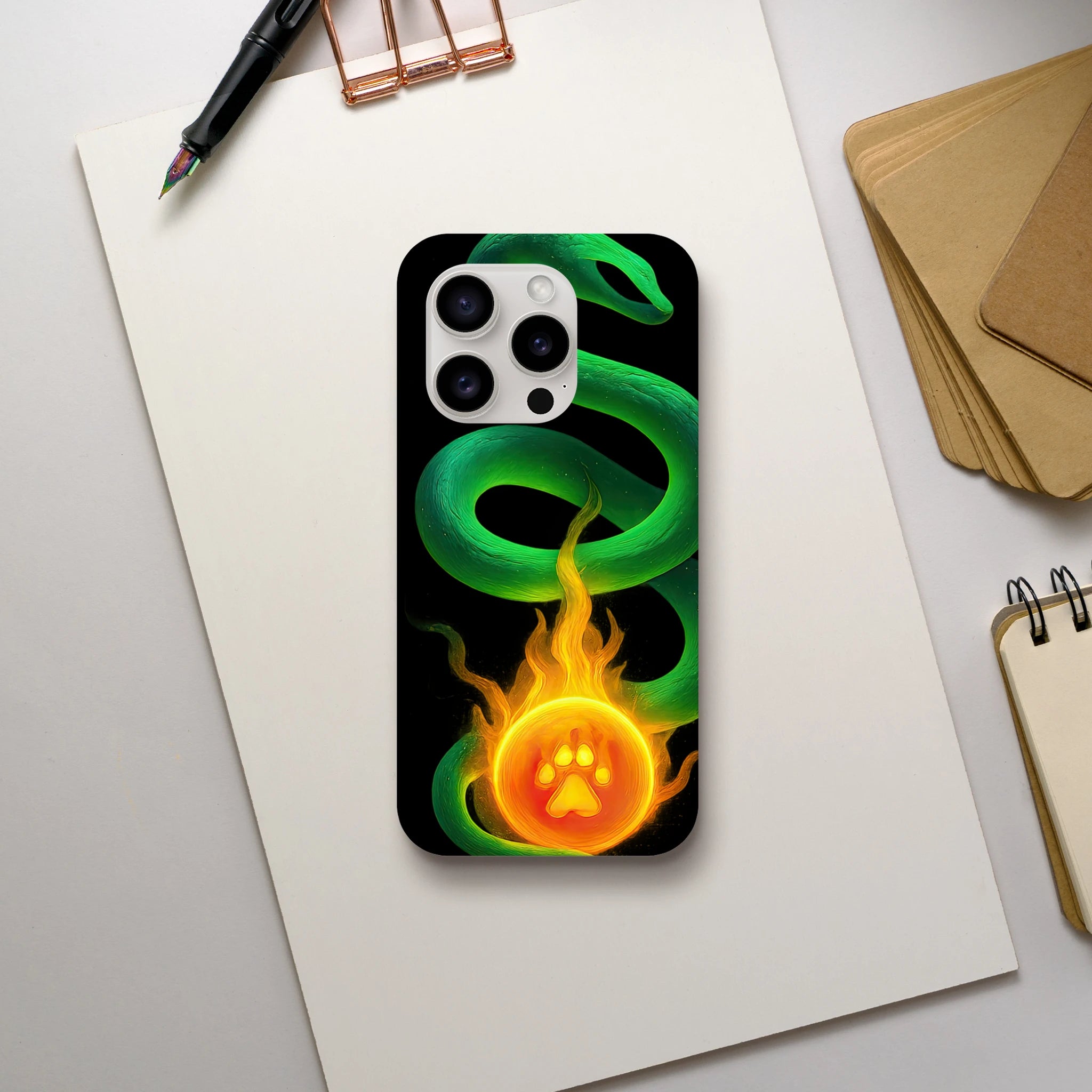 Serpent Light iPhone Hard Case, iPhone 15 Pro back view