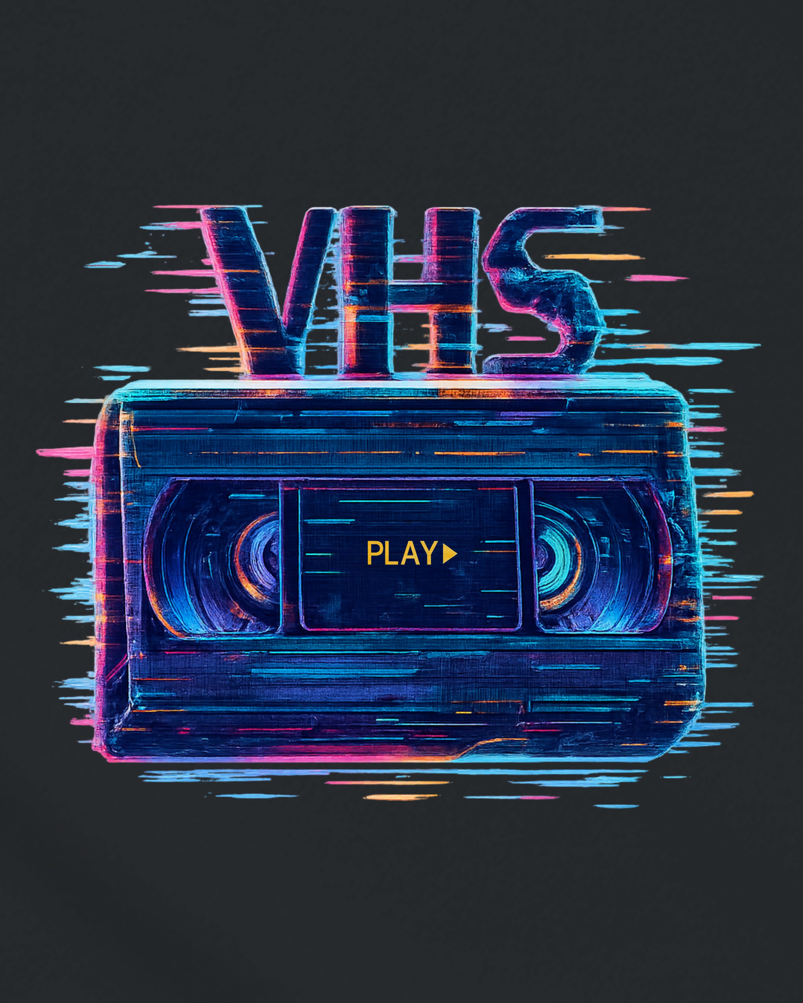 VHS Glitch Hoodie, design close-up view