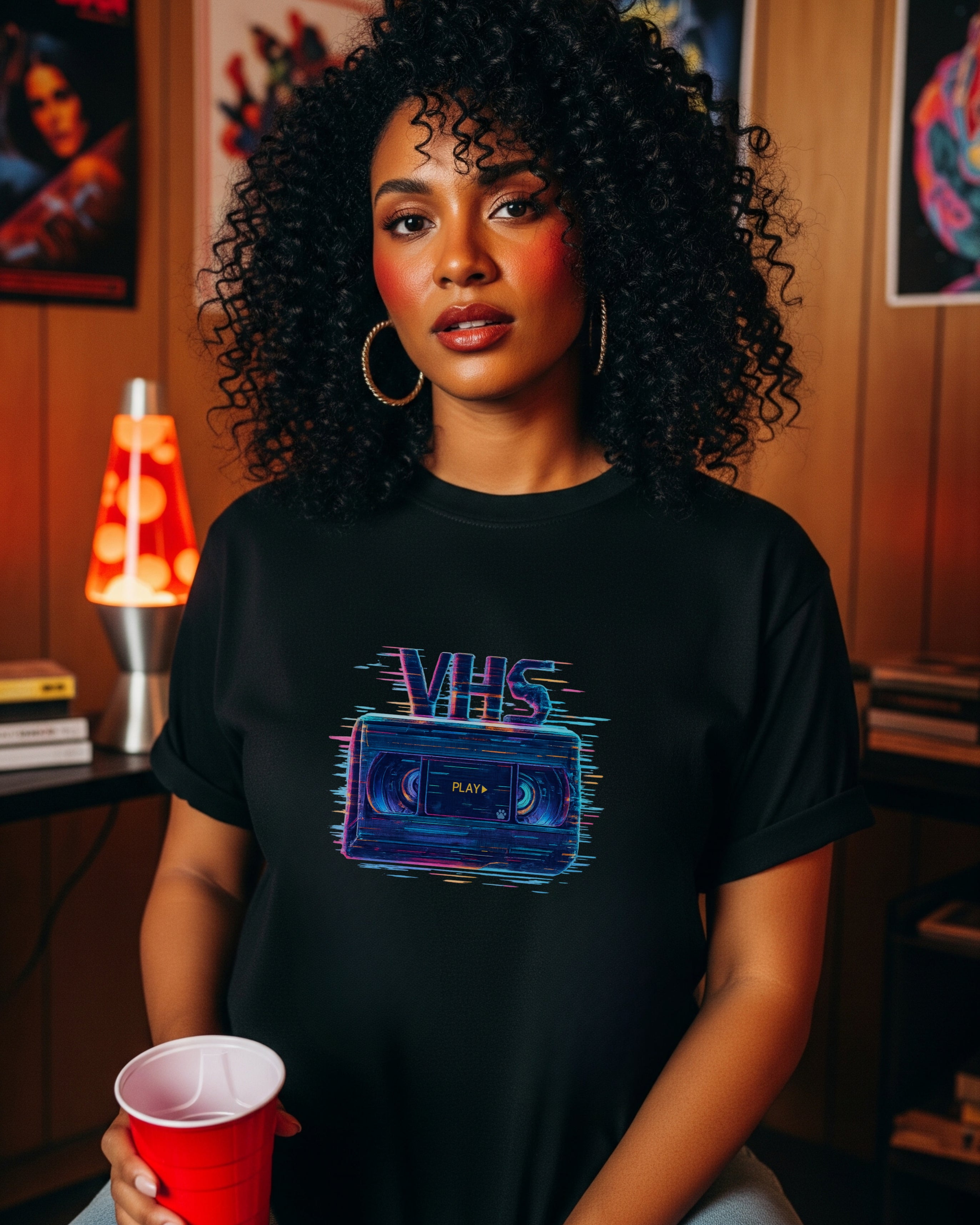 VHS Glitch Tee, female model view
