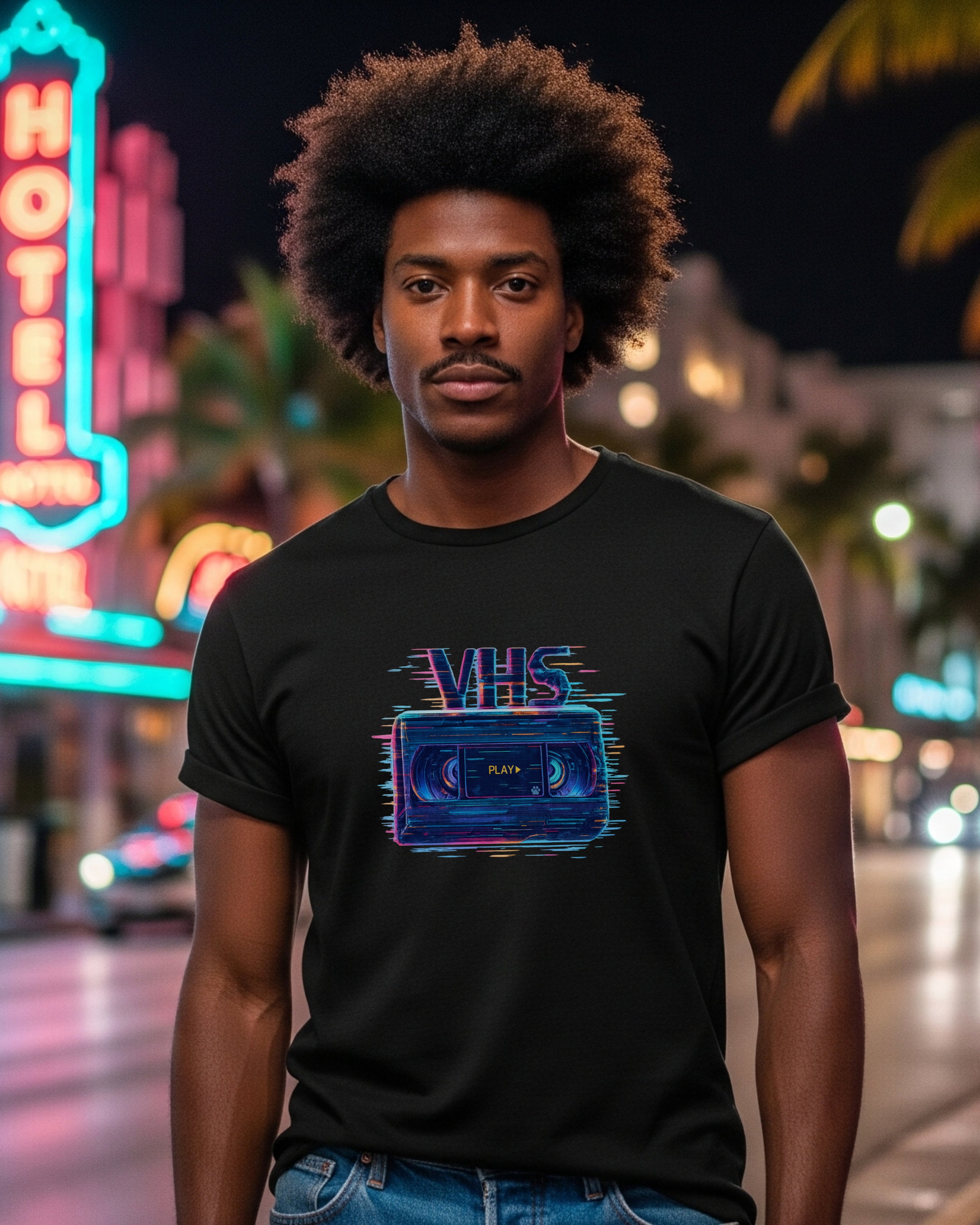 VHS Glitch Tee, male model view