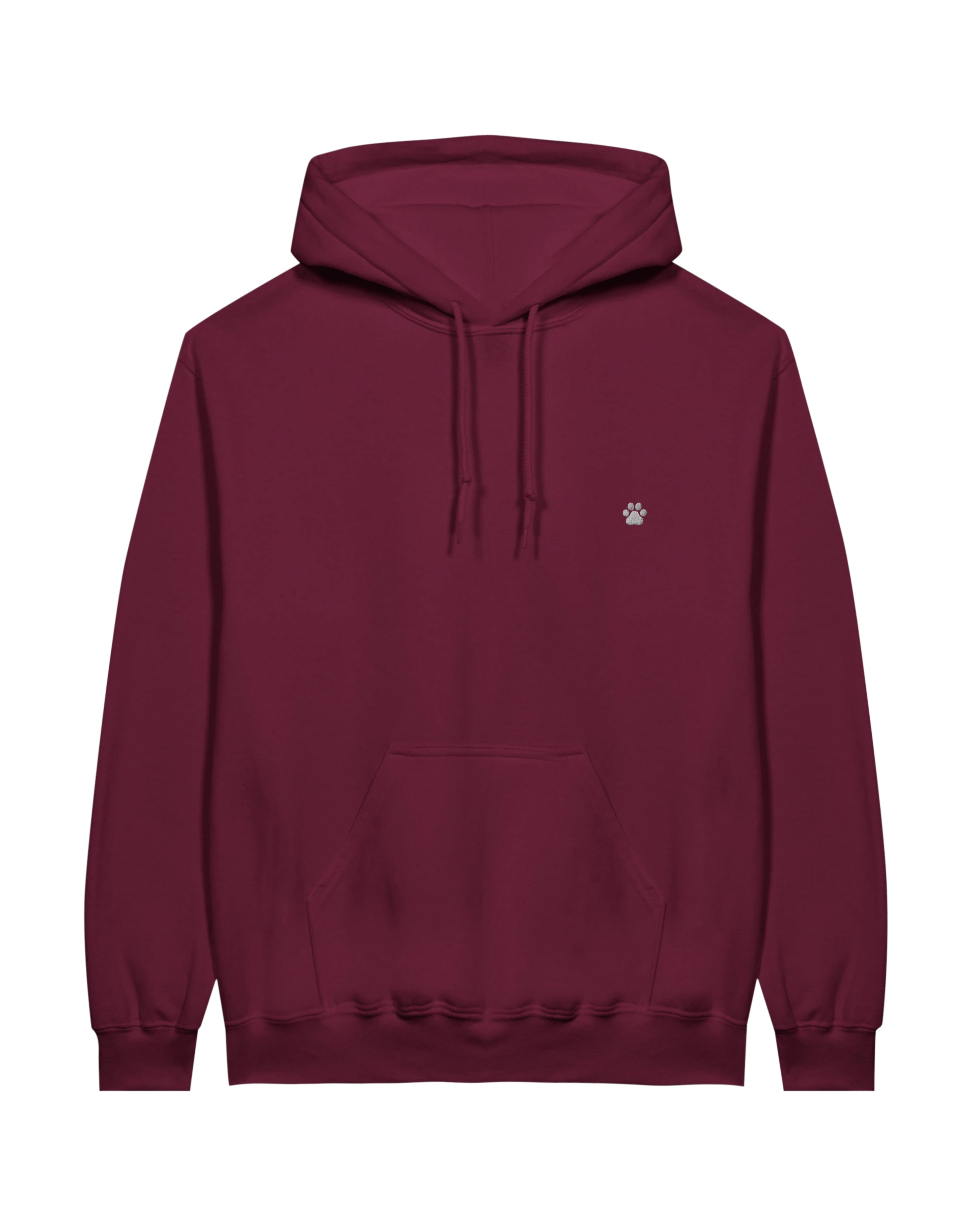 White PAW Hoodie, chestnut front view