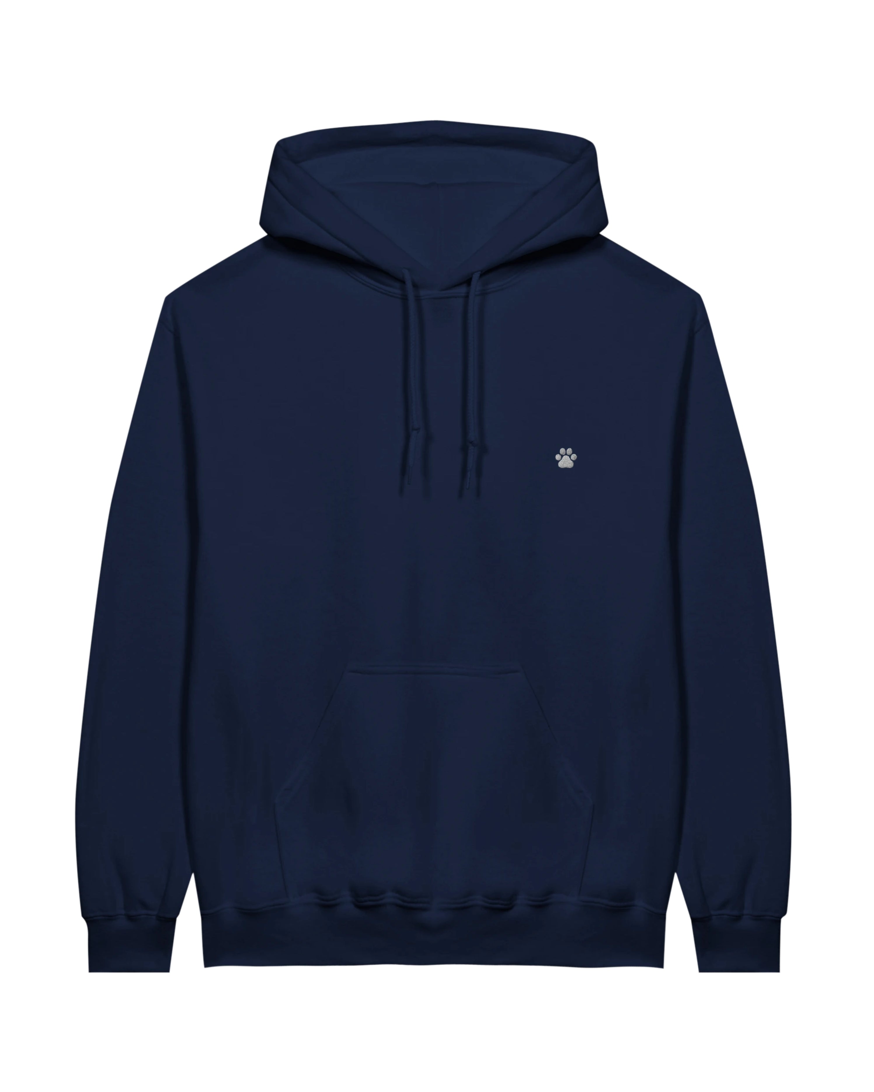 White PAW Hoodie, navy front view